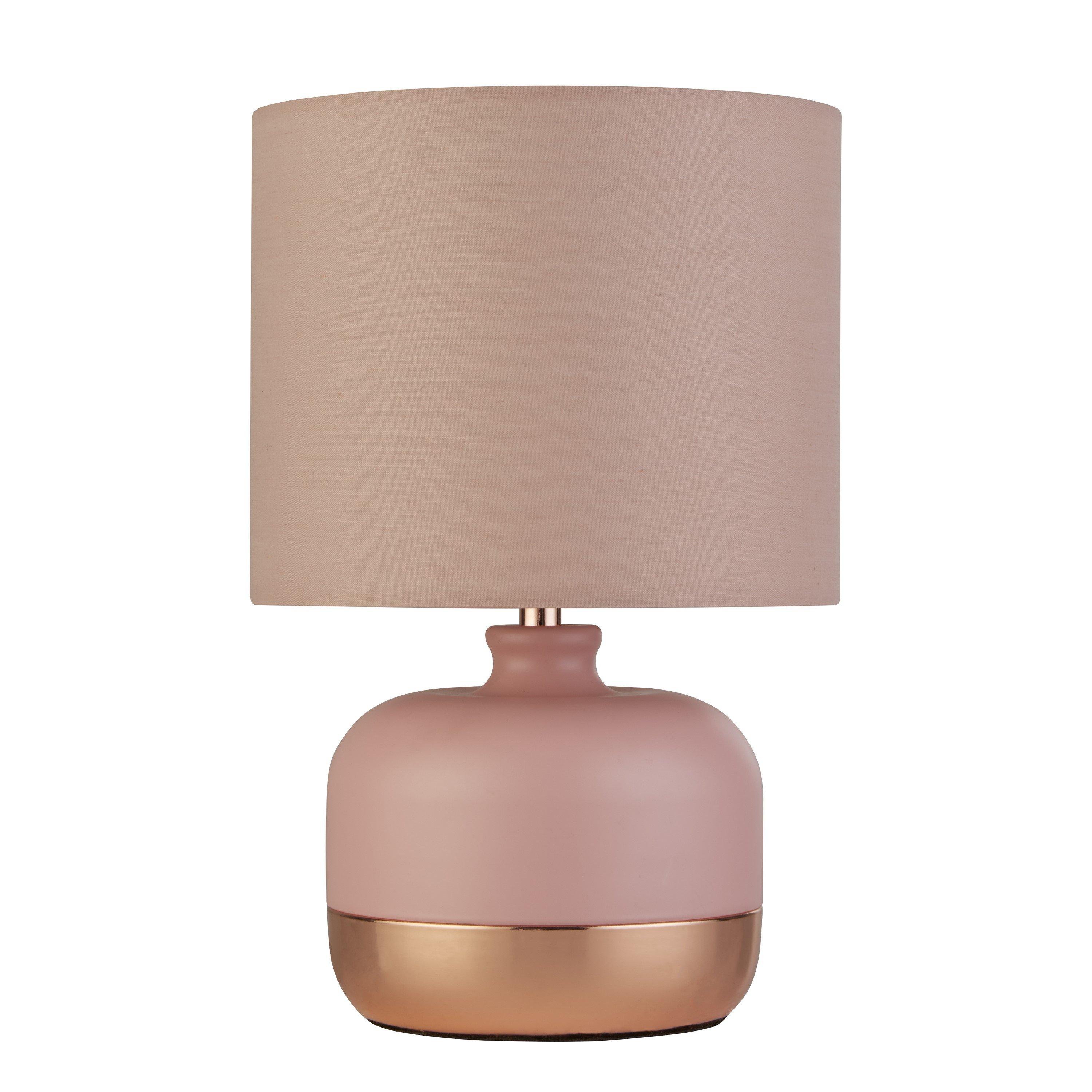 Pink - Lighting Collection - Pink & Copper Table Lamp - 3