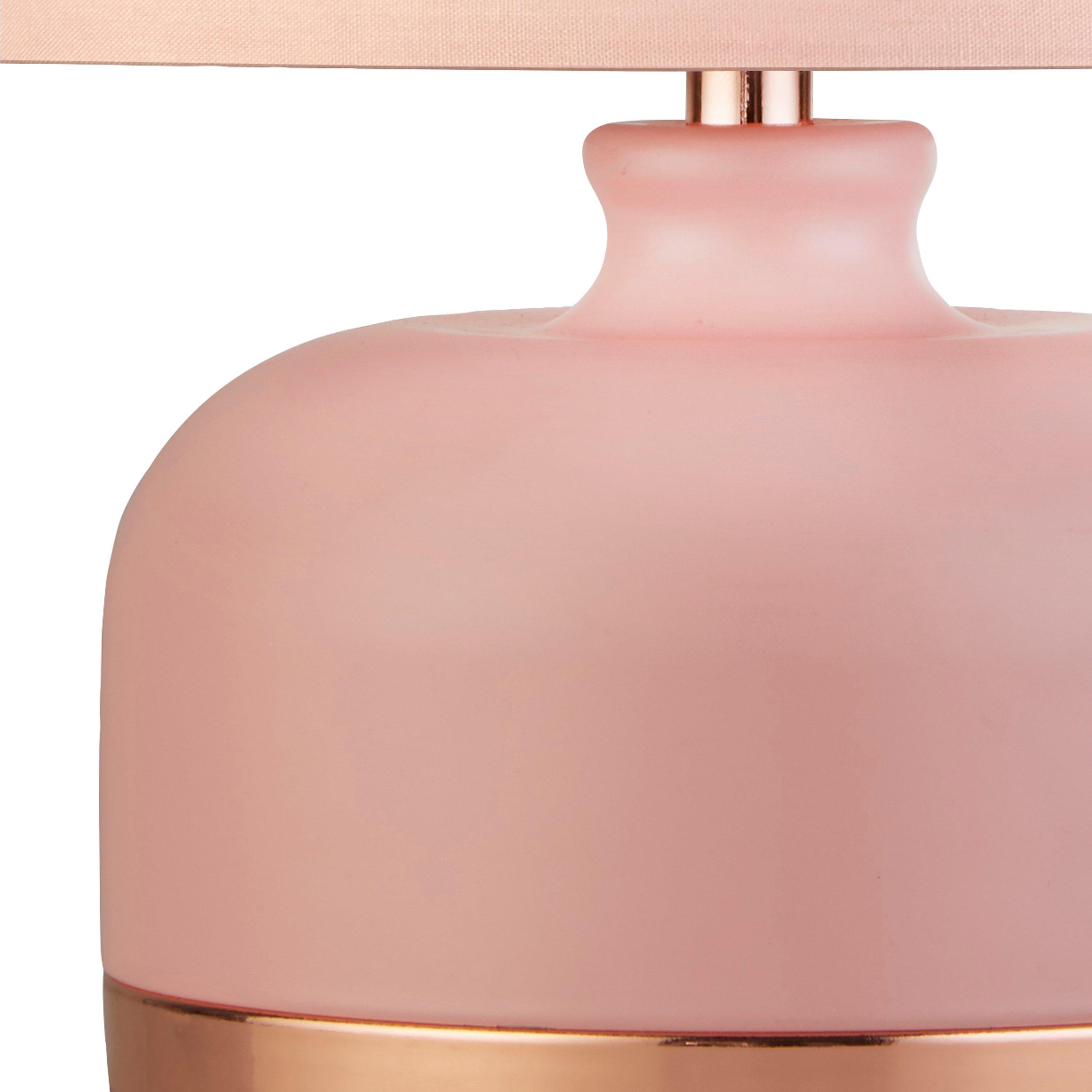 Pink - Lighting Collection - Pink & Copper Table Lamp - 4