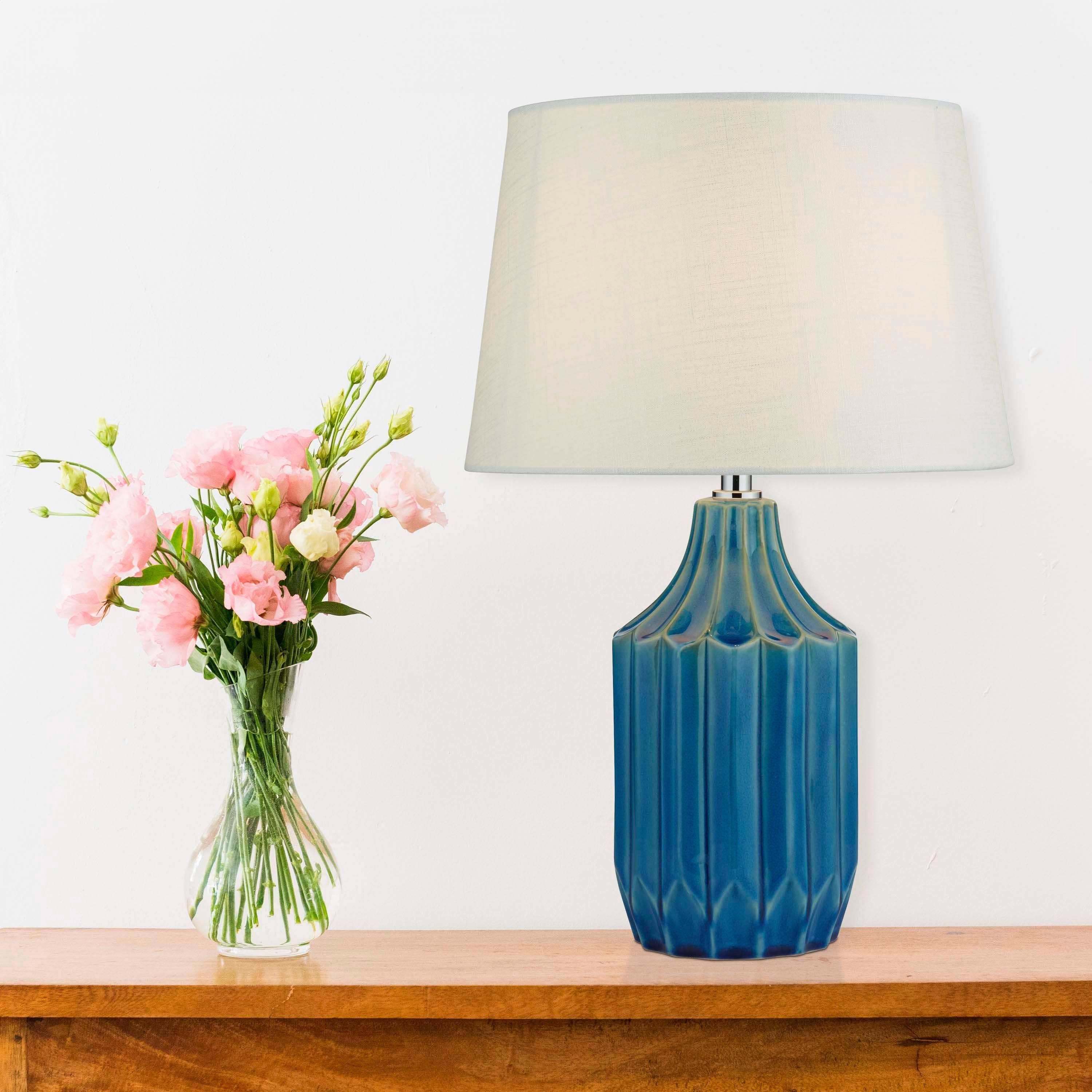 Blue - Lighting Collection - Blue Ceramic Table Lamp - 1