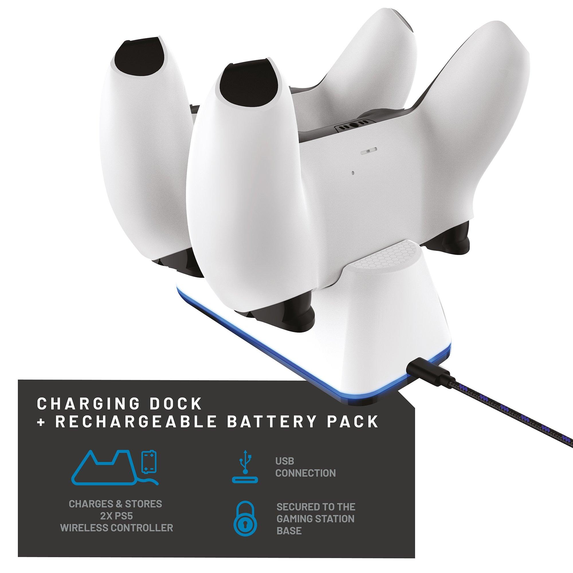 White - Stealth - SP-C100V PS5 Powerful Twin Charging Dock with Plug & Play - White - 5