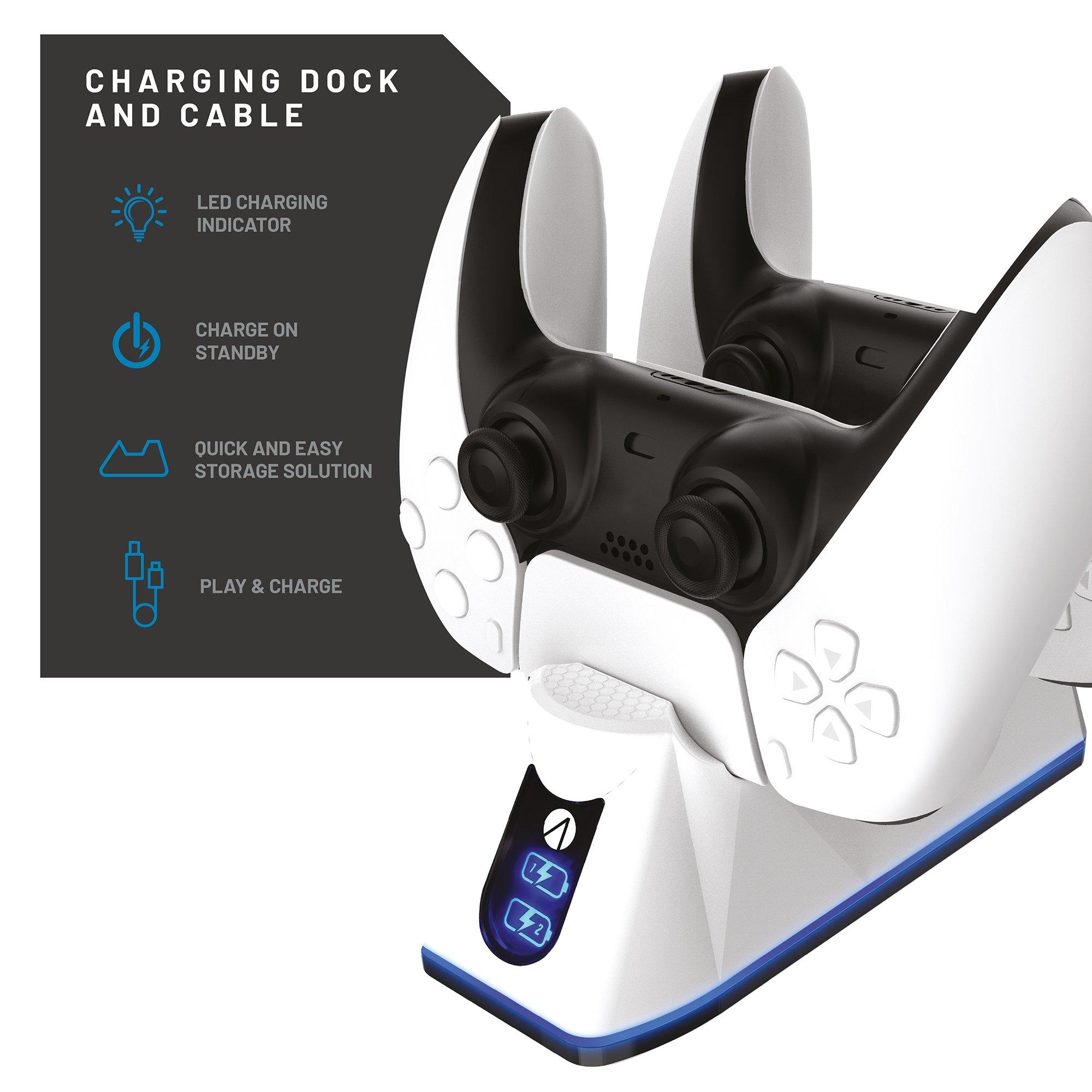 White - Stealth - SP-C100V PS5 Powerful Twin Charging Dock with Plug & Play - White - 6