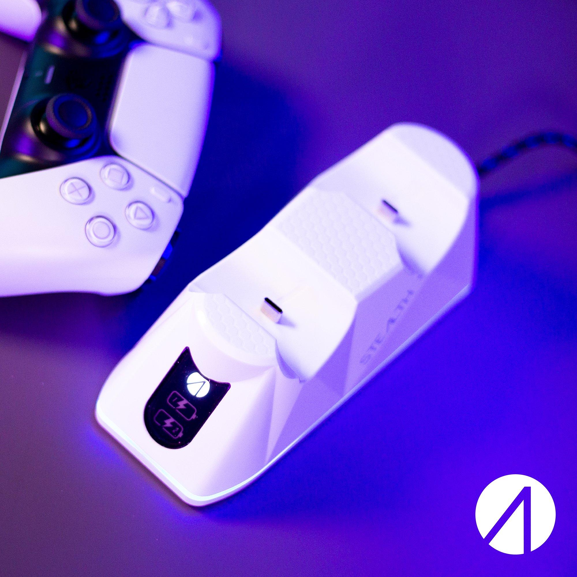 White - Stealth - SP-C100V PS5 Powerful Twin Charging Dock with Plug & Play - White - 9