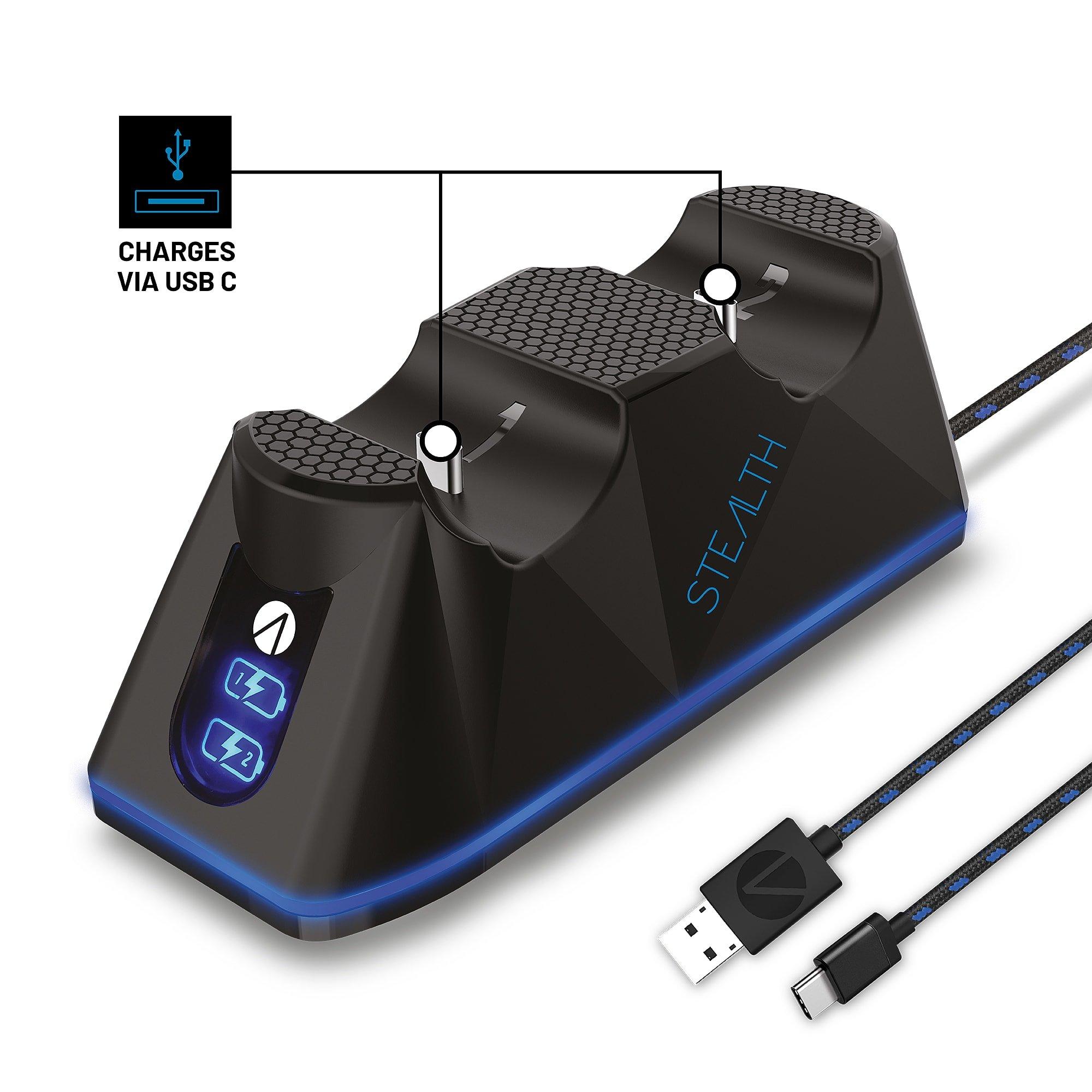 Black - Stealth - SP-C100 V PS5 Twin Charging Dock - Black - 5