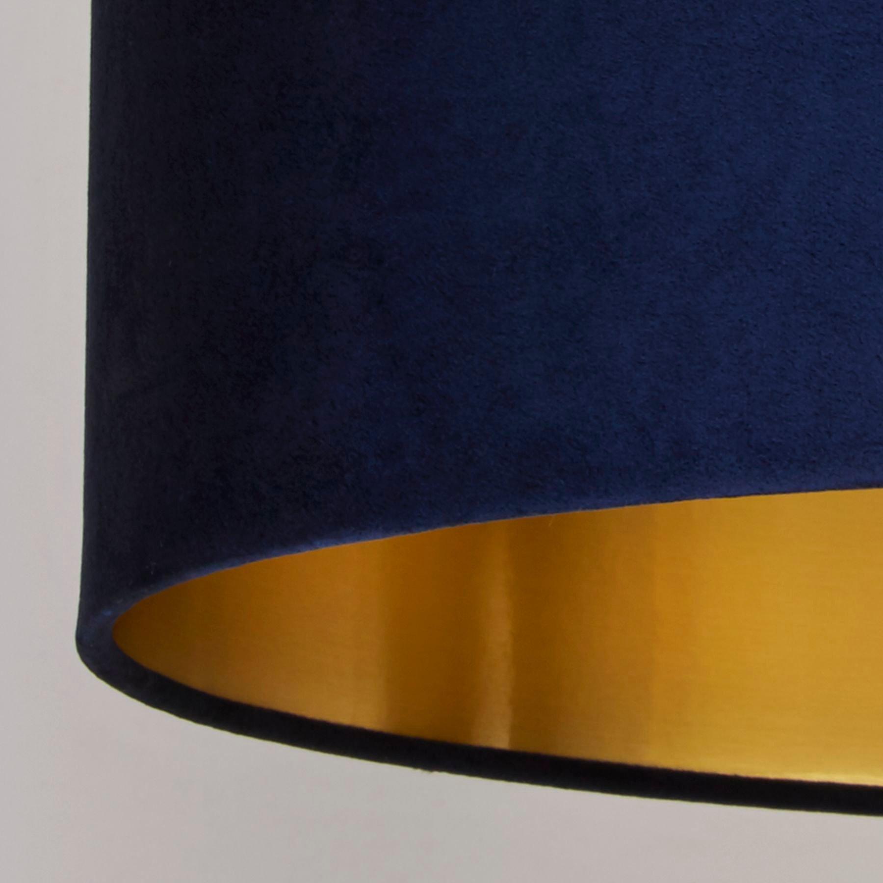 Navy - Lighting Collection - NAVY VELVET DRUM SHADE & GOLD INNER (D40cm) - 4