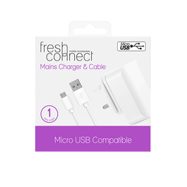 Fresh Connect GAME Micro USB Mains 1 Amp White