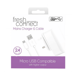 Fresh Connect GAME Micro Mains 2.4 Amp White