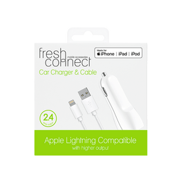 Fresh Connect GAME Lightning Car Charger 2.4Amp White