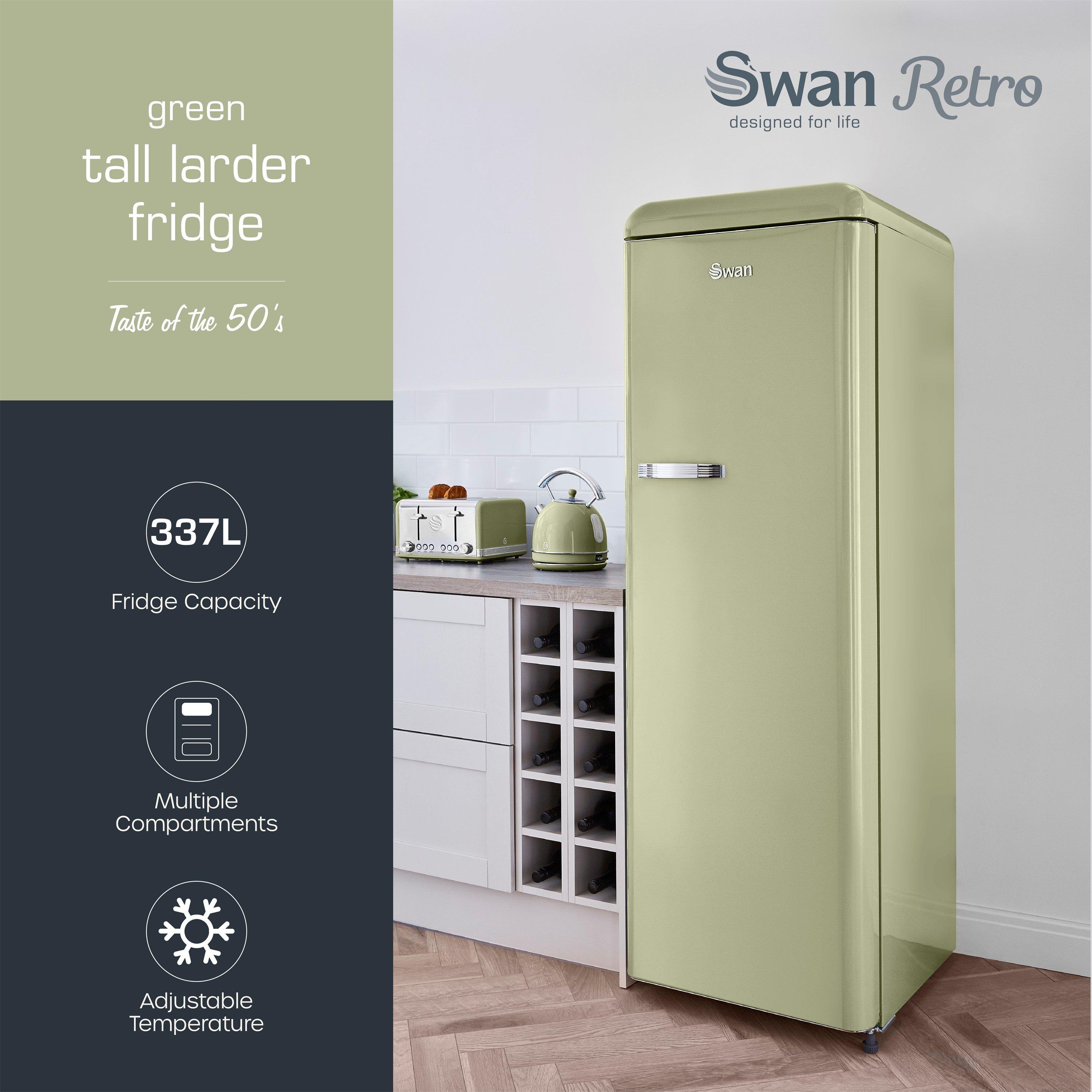 Green - Swan - Retro Tall Fridge - 2