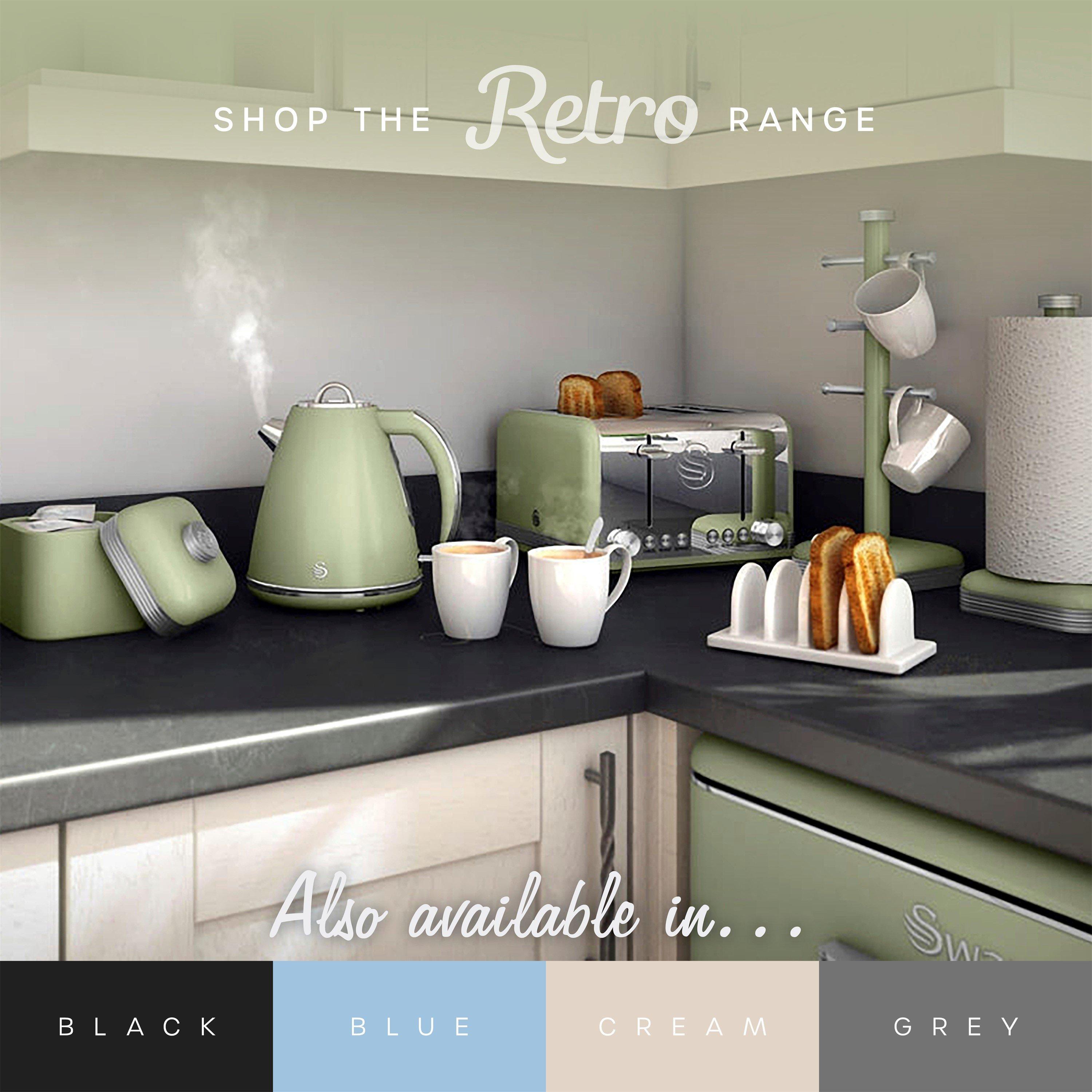 Green - Swan - Retro Tall Fridge - 9