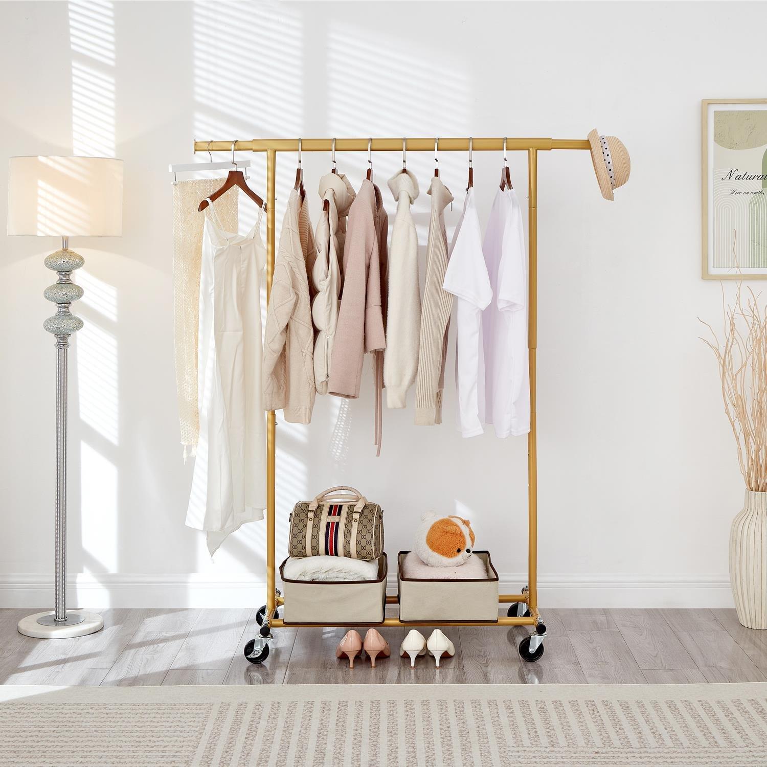 Gold - House of Home - Gold  Heavy Duty Clothes rail - 3