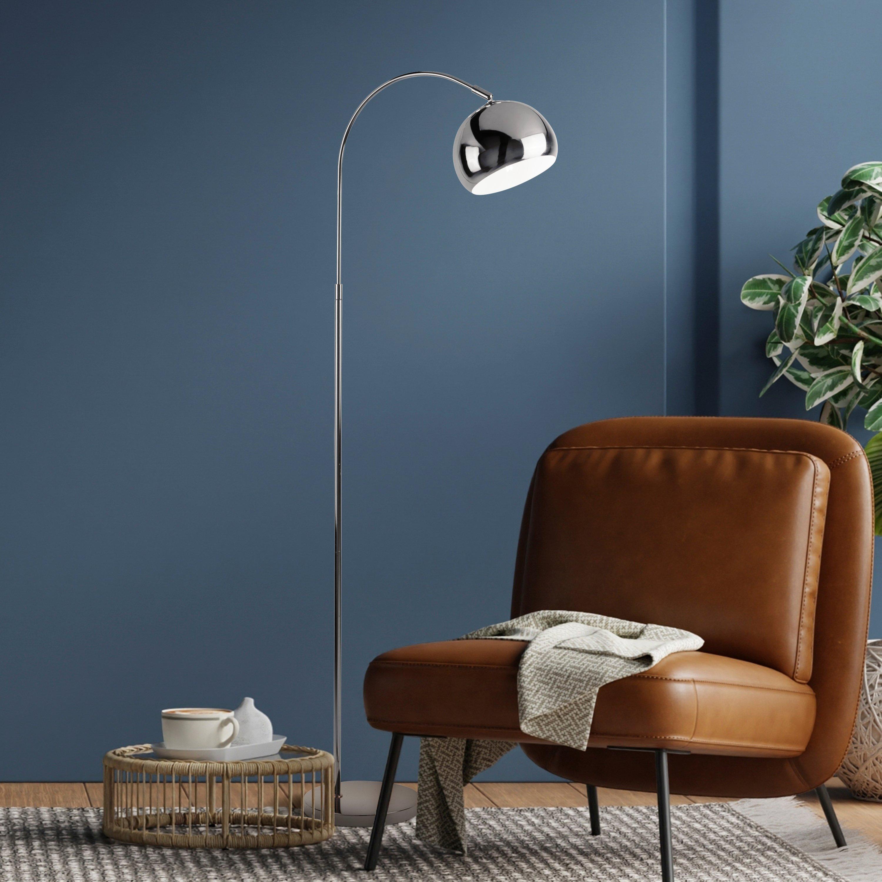 Chrome - Lighting Collection - Chrome Arch Floor Lamp - 1