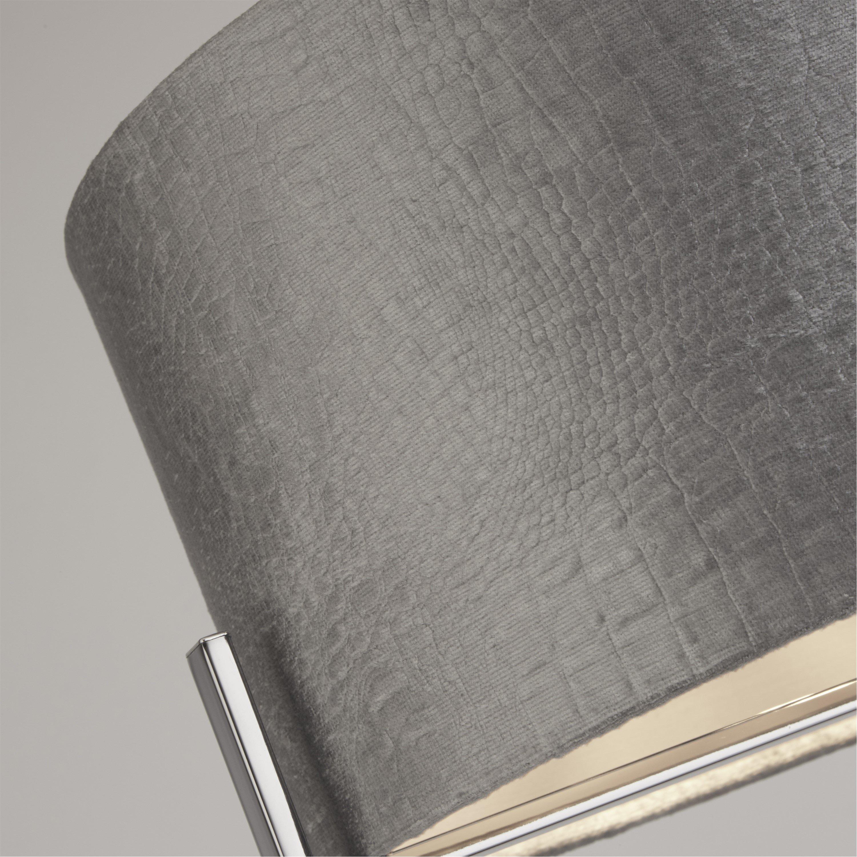 Chrome - Lighting Collection - Grey Velvet Shade Ceiling Flush - 4