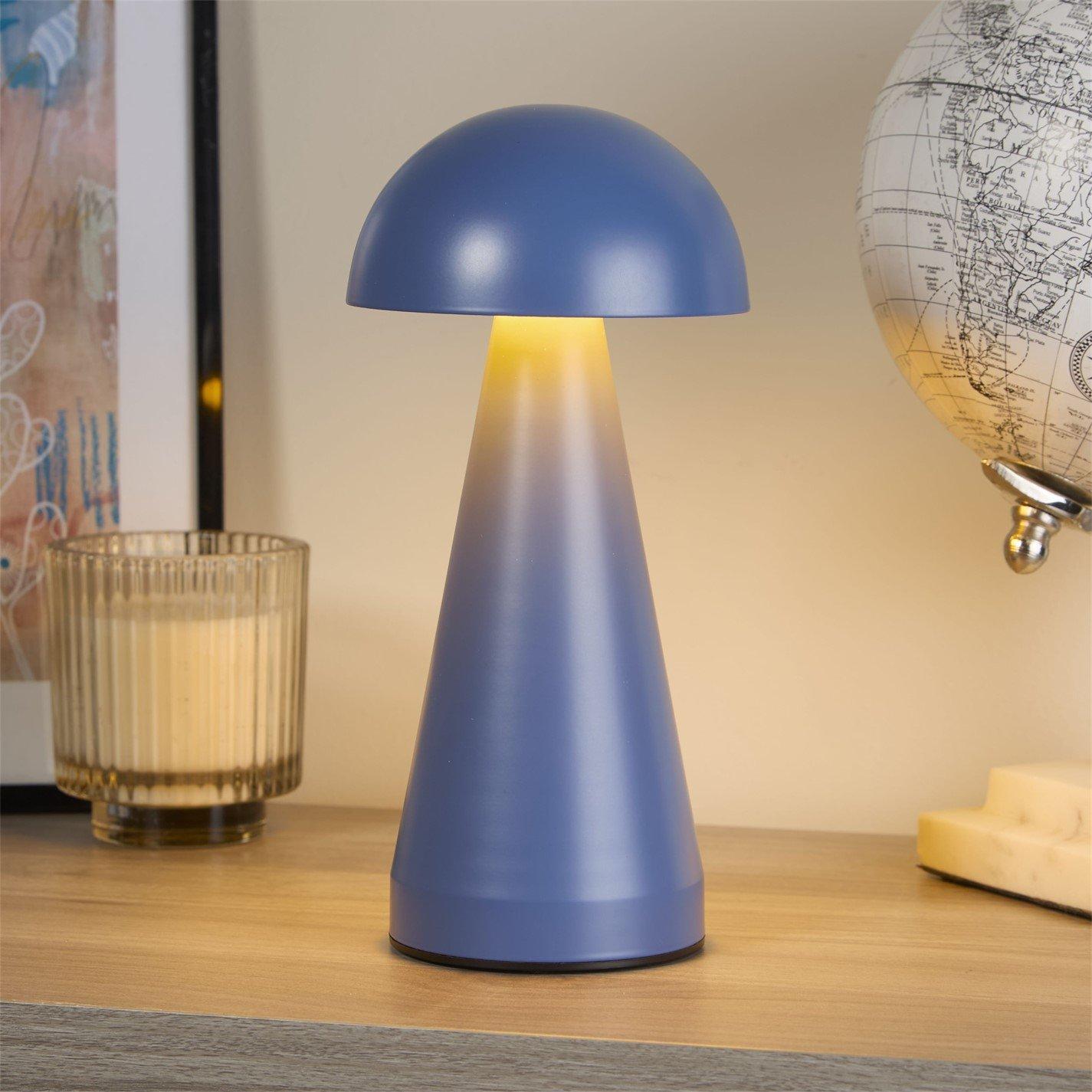 Denim - Lighting Collection - Rechargable Denim Dome Table Lamp - 1