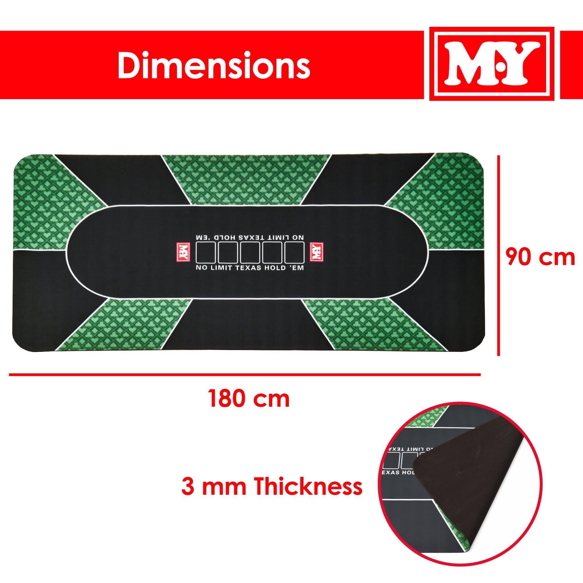 Black & Green - Planet Direct - M.Y Professional Poker Mat 180cm x 90cm - 3