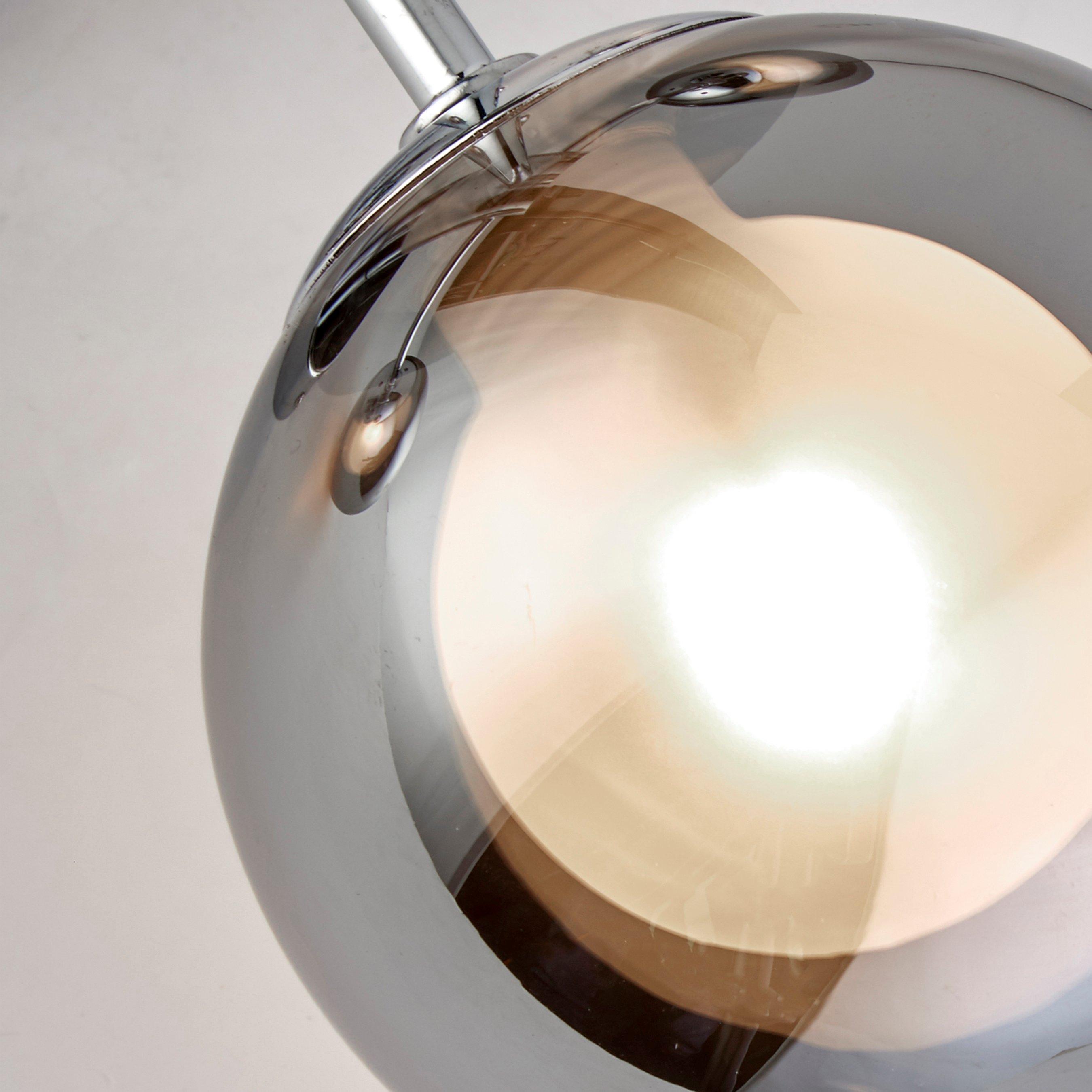 Chrome - Lighting Collection - 3lt Chrome Ceiling With Smokey Glass Shade - 4