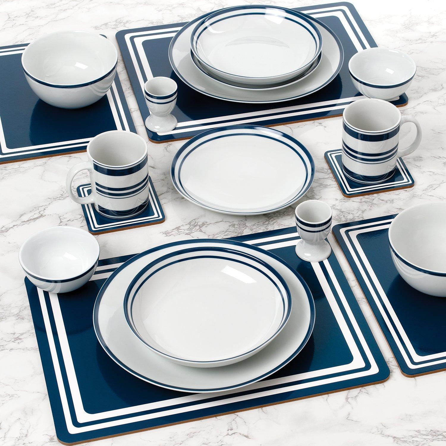 Multi - Waterside - 56pc Bistro Blue Dinner Set - 2