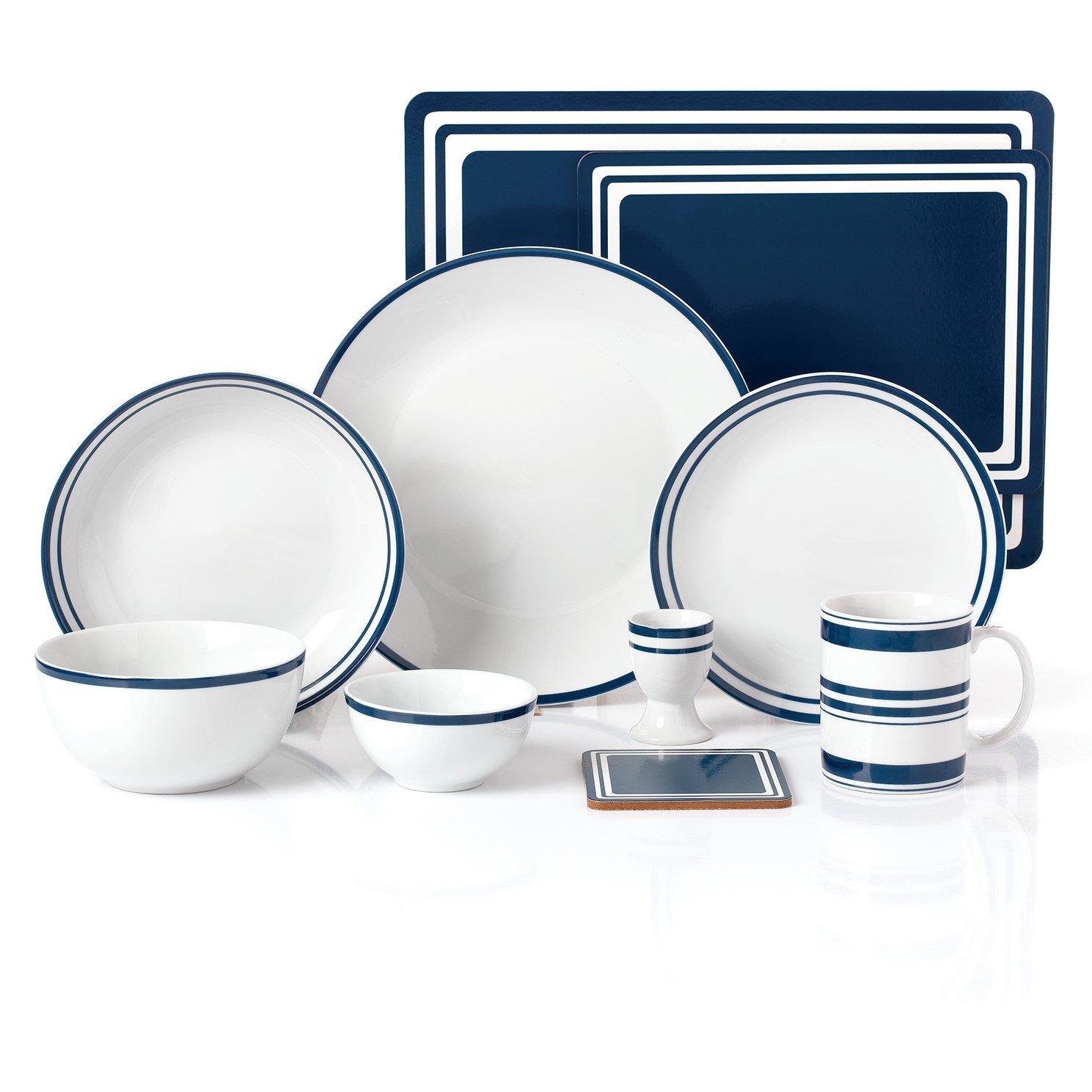Multi - Waterside - 56pc Bistro Blue Dinner Set - 3