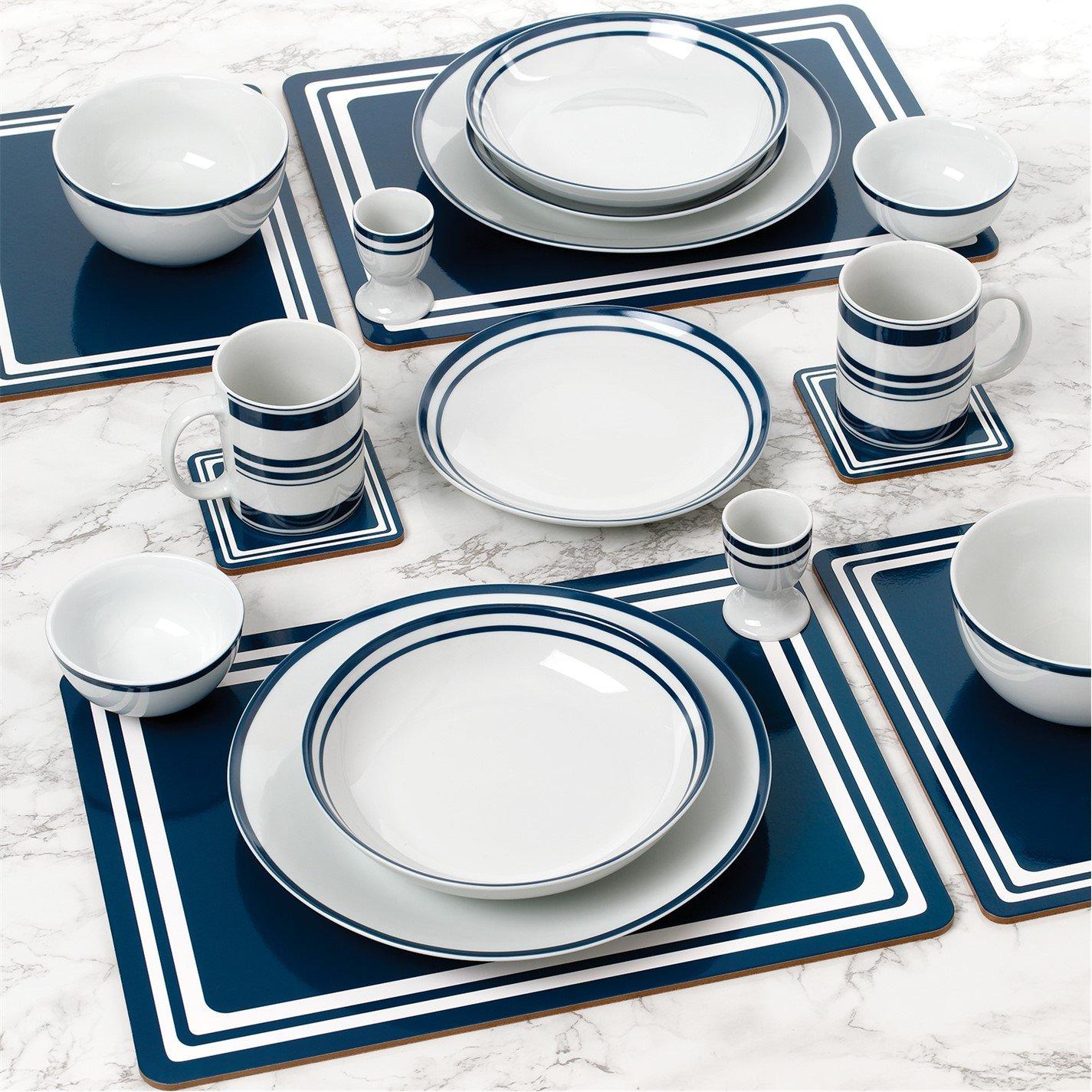 Multi - Waterside - 56pc Bistro Blue Dinner Set - 4