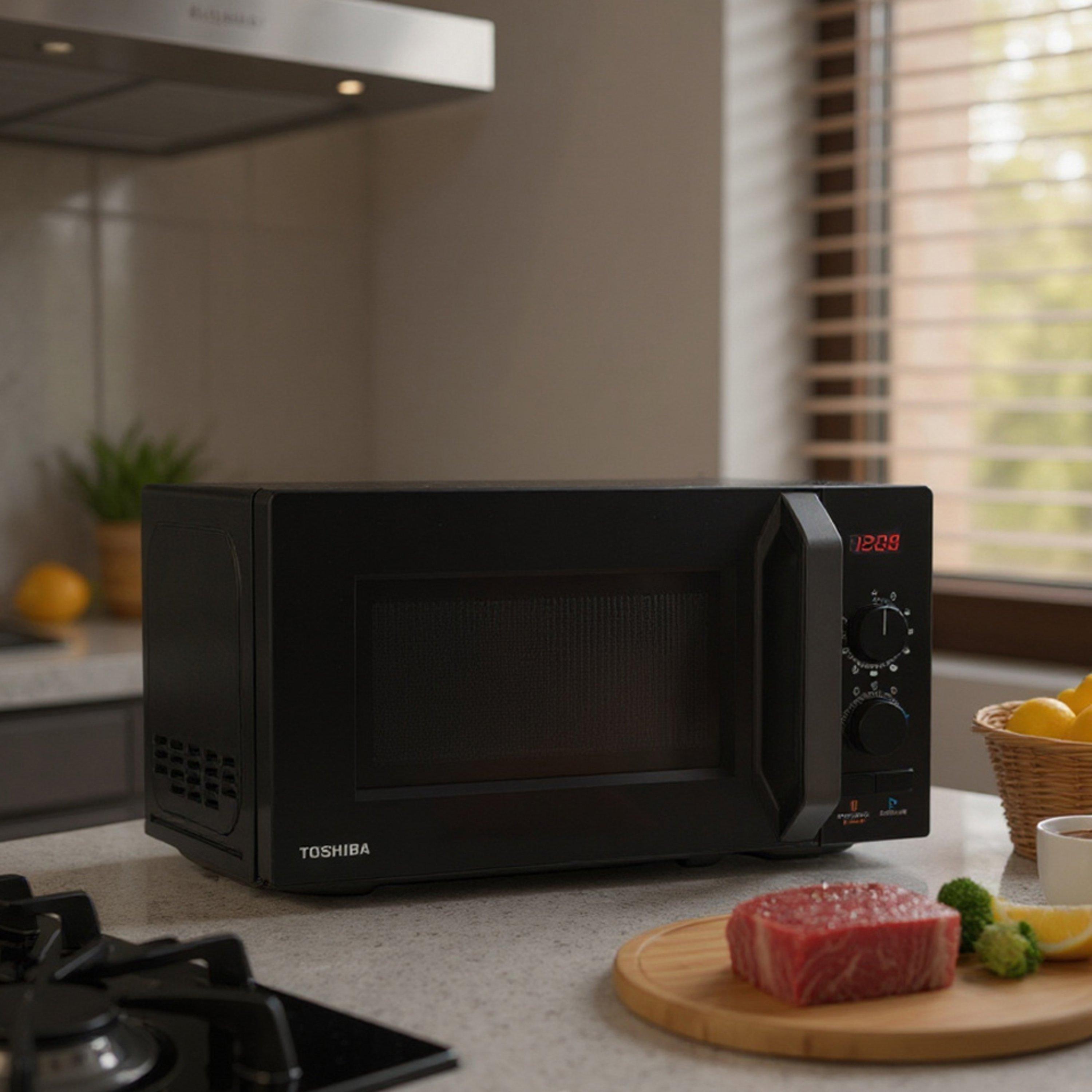 Black - Toshiba - 20L Microwave Oven with 8 Auto Menus - 2