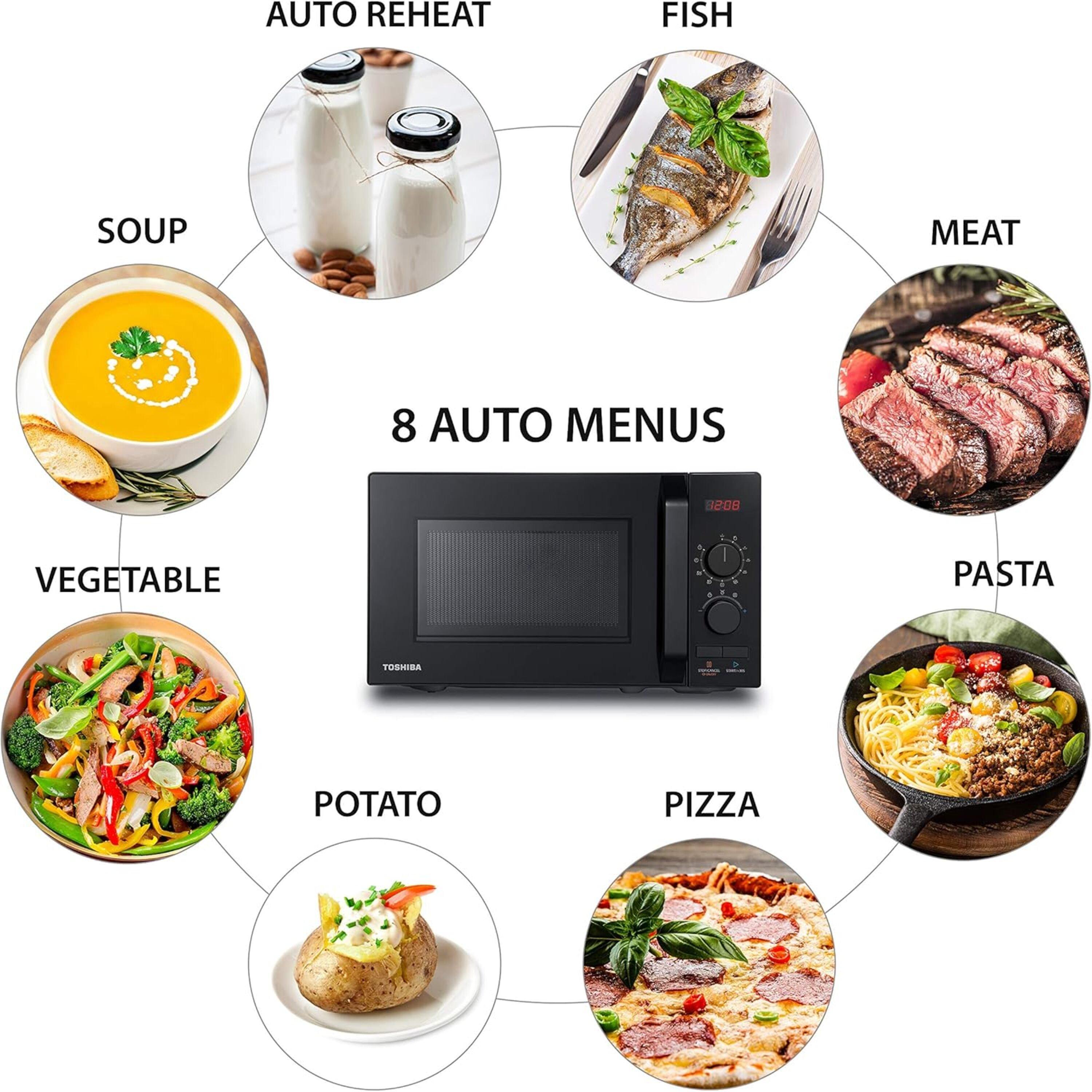 Black - Toshiba - 20L Microwave Oven with 8 Auto Menus - 7