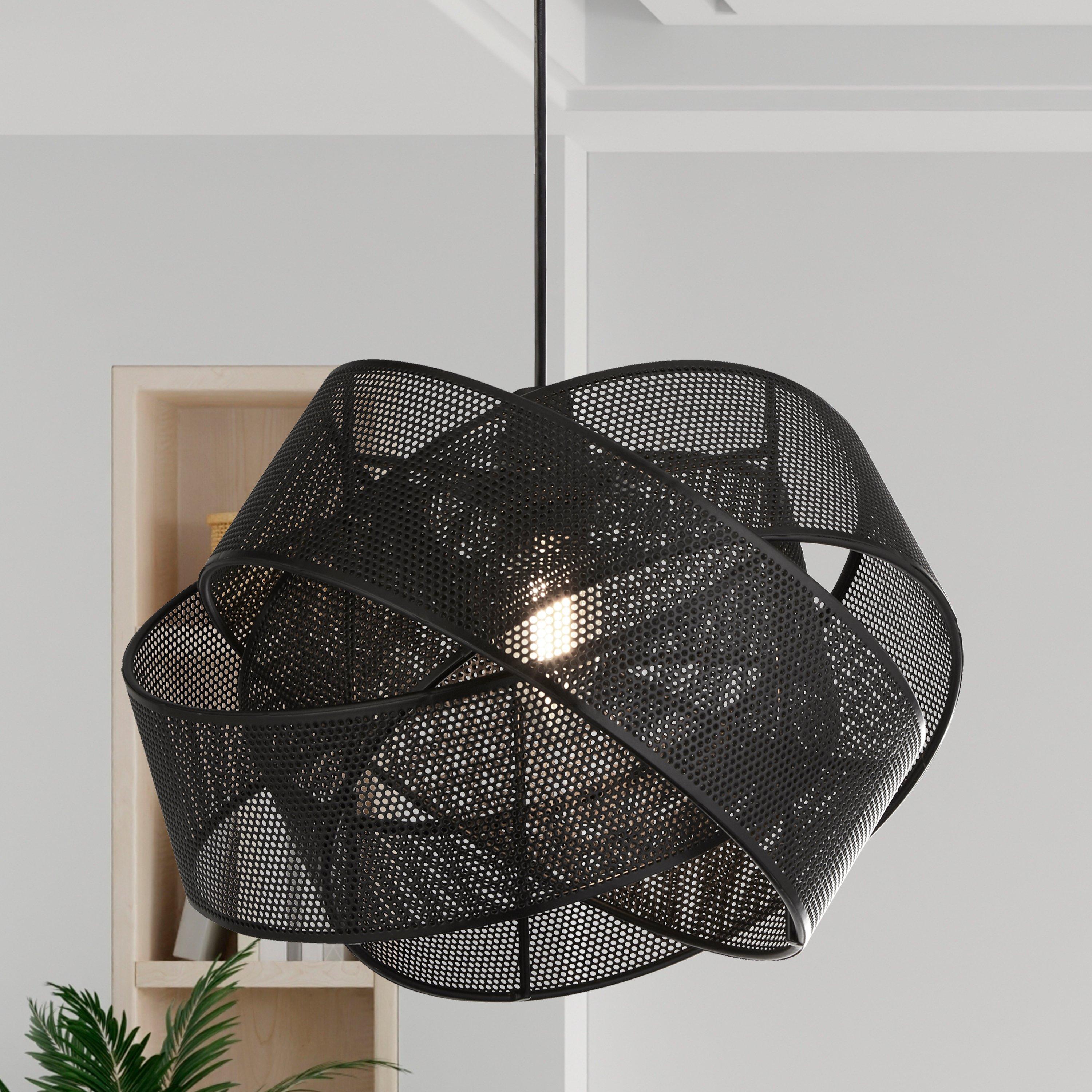 Black - Lighting Collection - Twisted Band Shade Black - 1