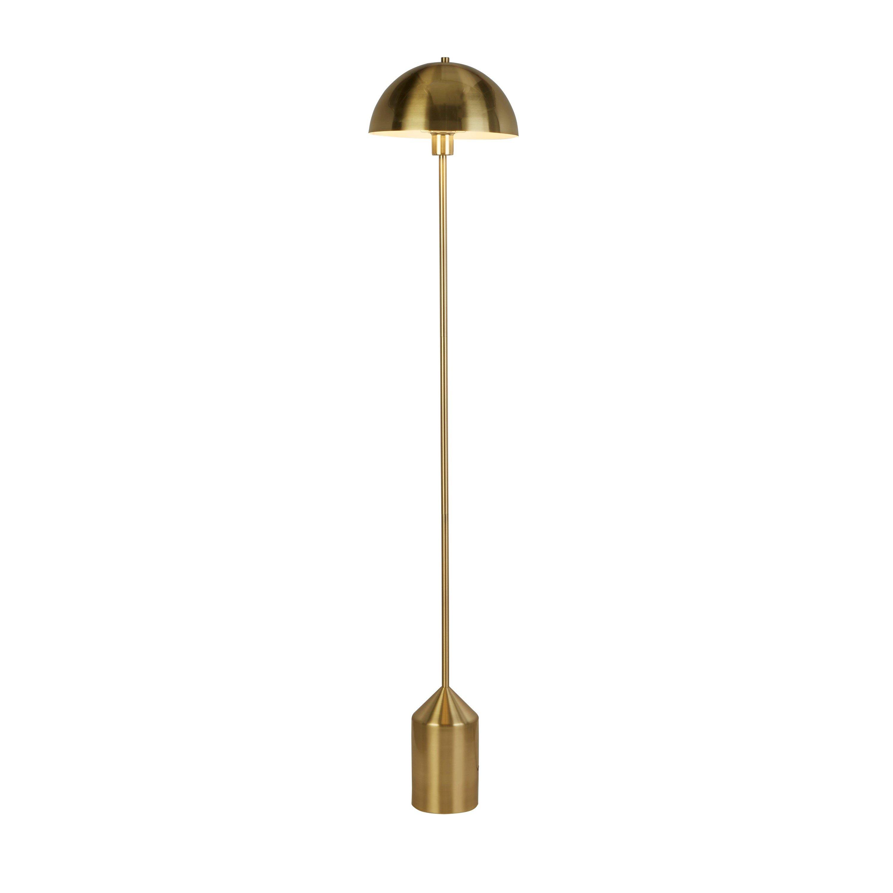 Brass - Lighting Collection - Satin Brass Dome Floor Lamp - 2