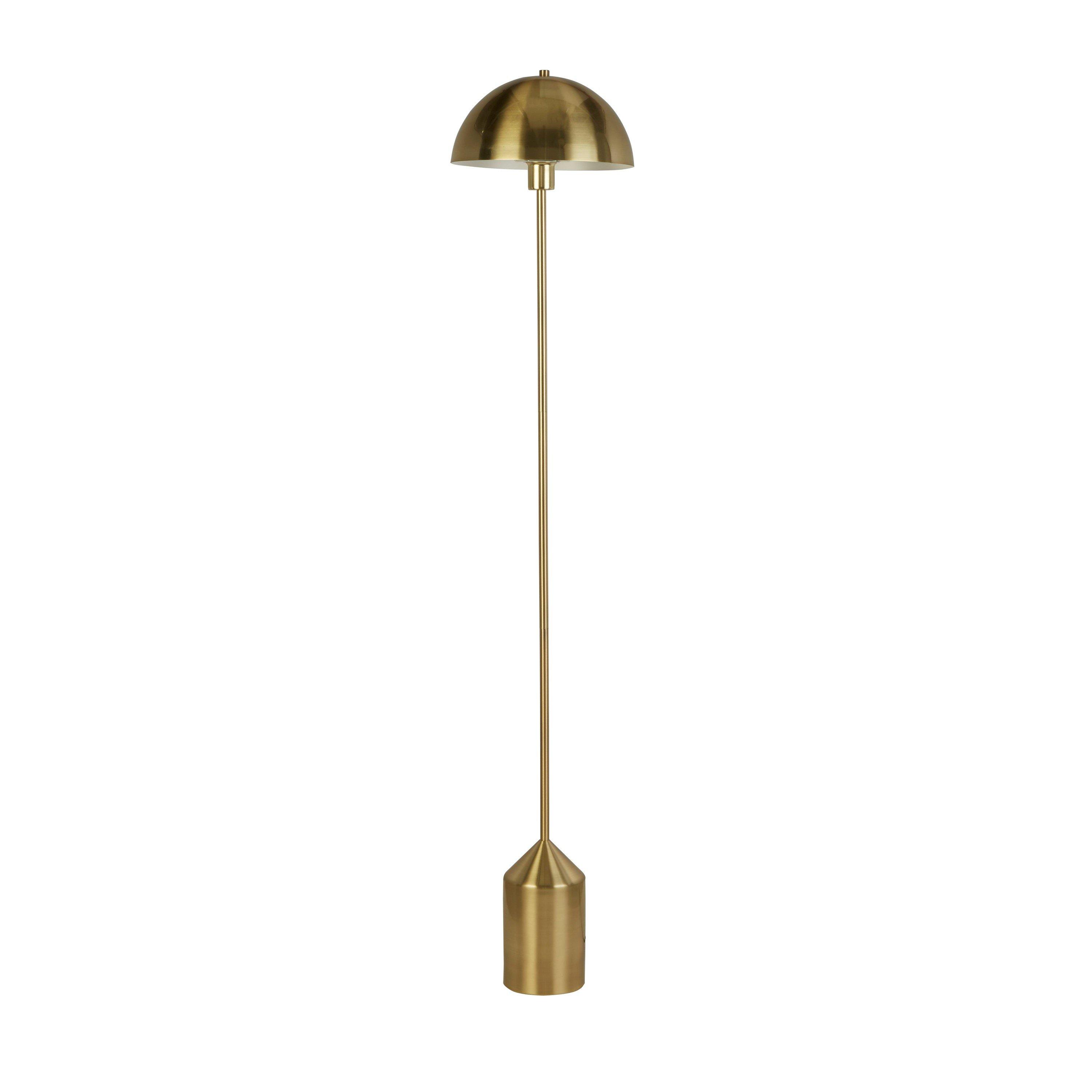 Brass - Lighting Collection - Satin Brass Dome Floor Lamp - 3