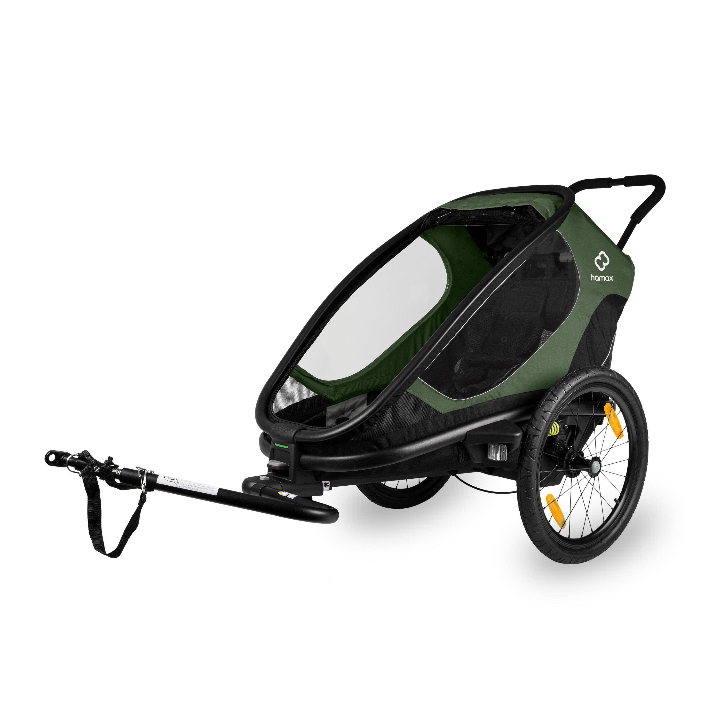 Hamax  Kids Outback One Child Bike Trailer - Green/Black - Single