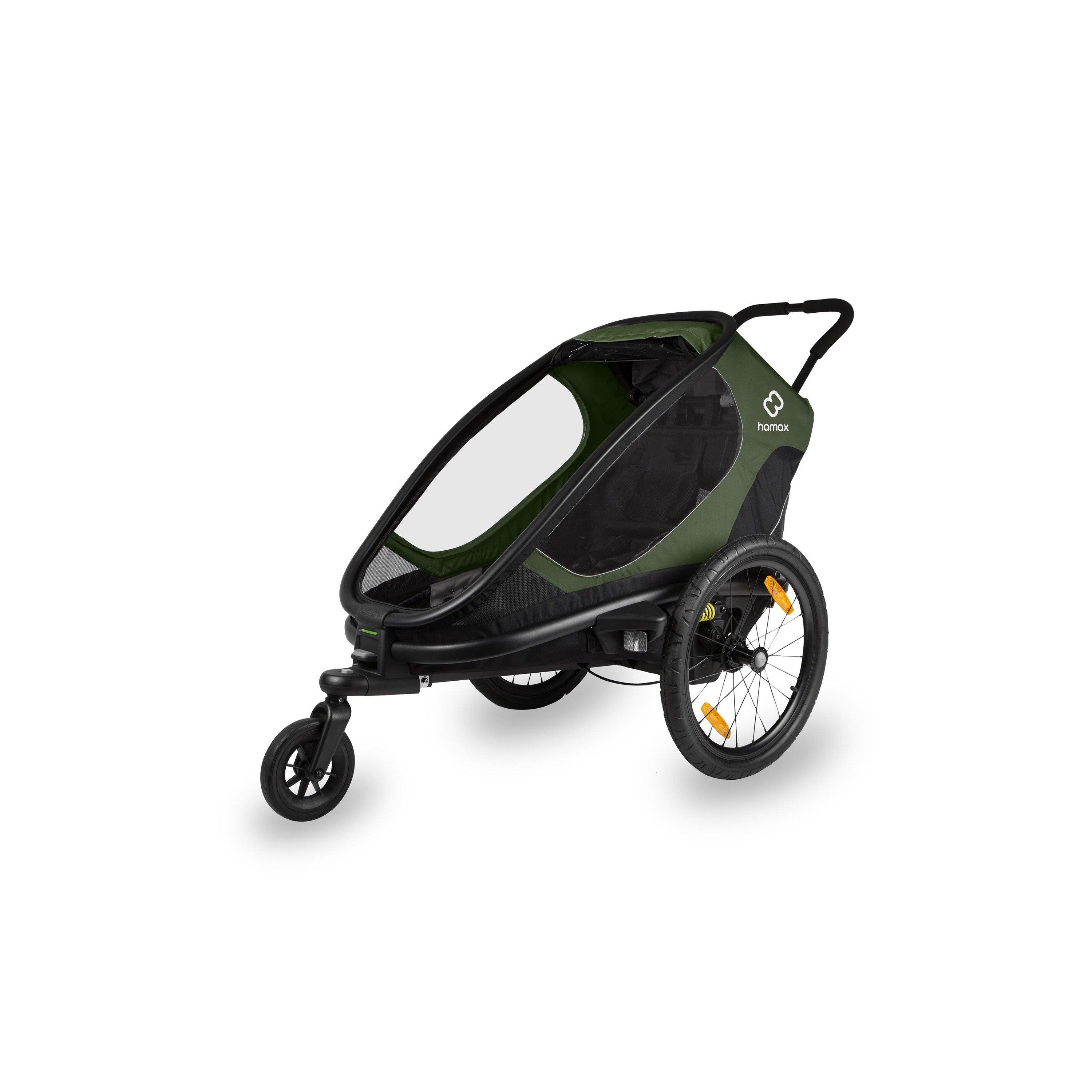 Green/Black - Hamax - Outback One Child Bike Trailer - 2