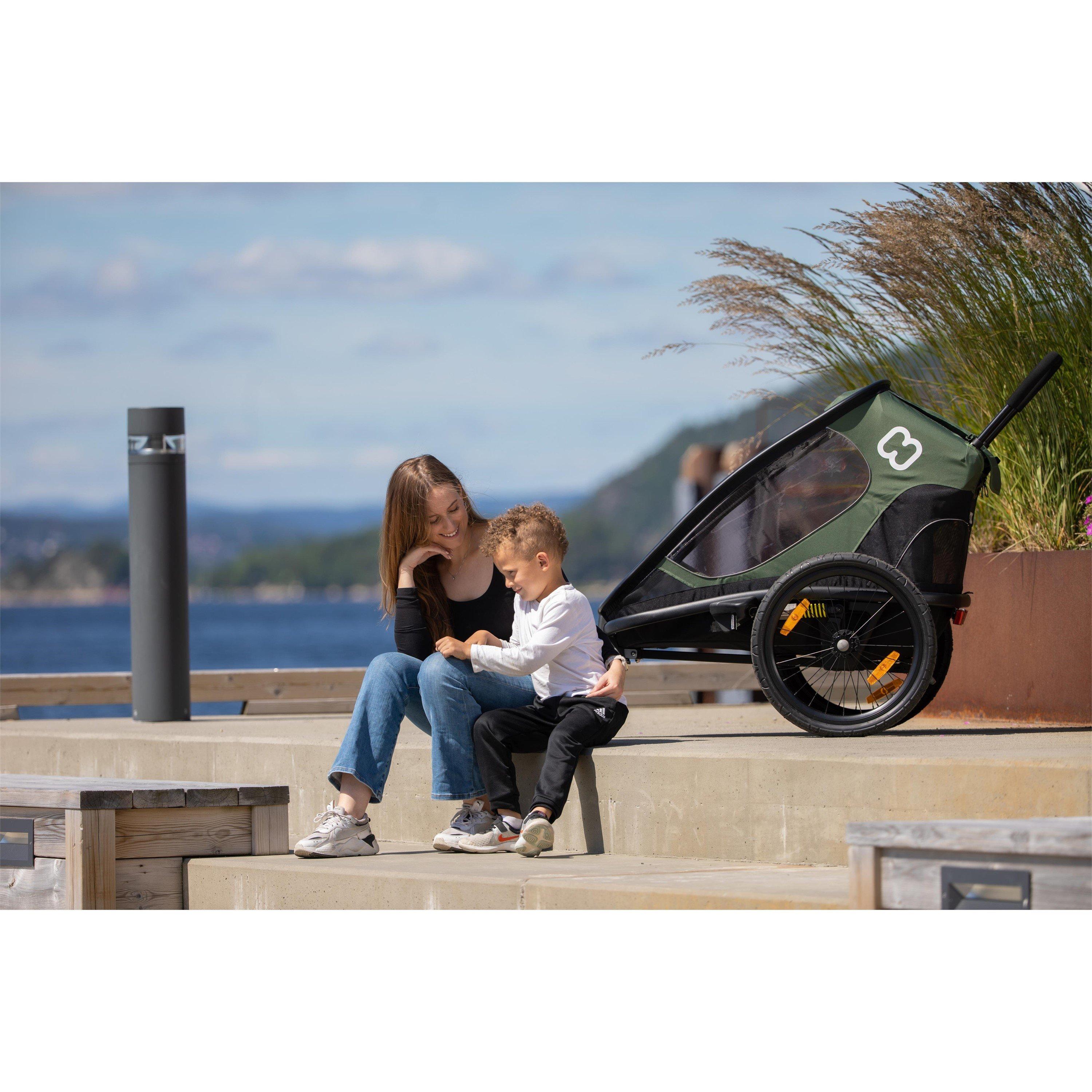 Green/Black - Hamax - Outback One Child Bike Trailer - 12