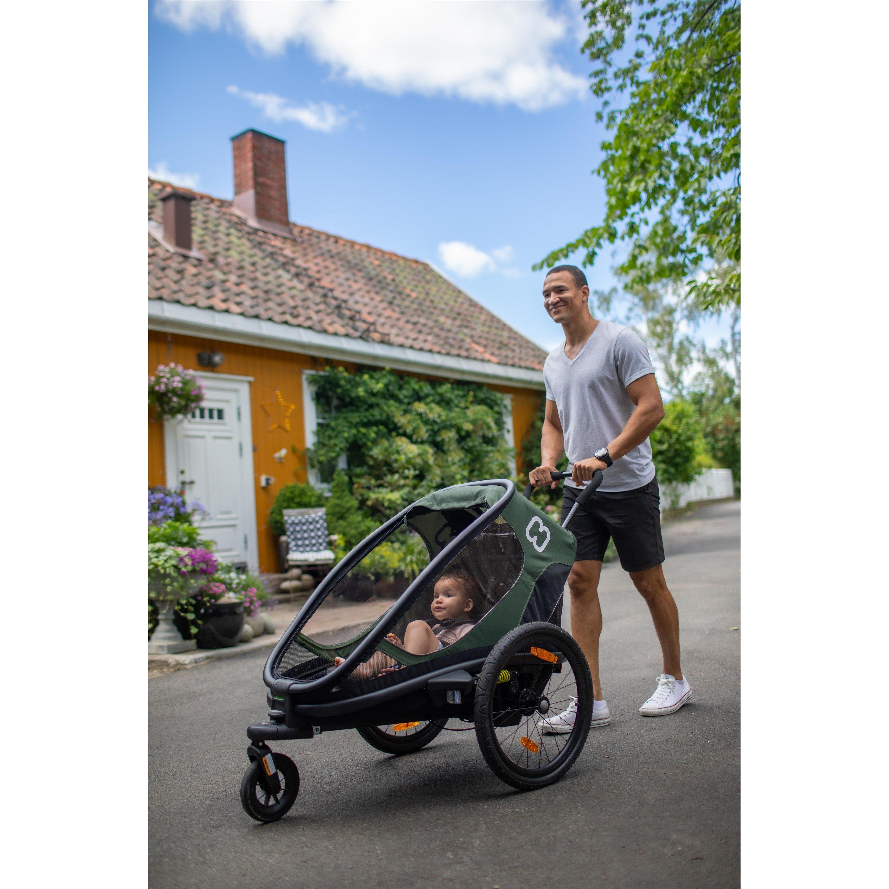 Green/Black - Hamax - Outback One Child Bike Trailer - 9