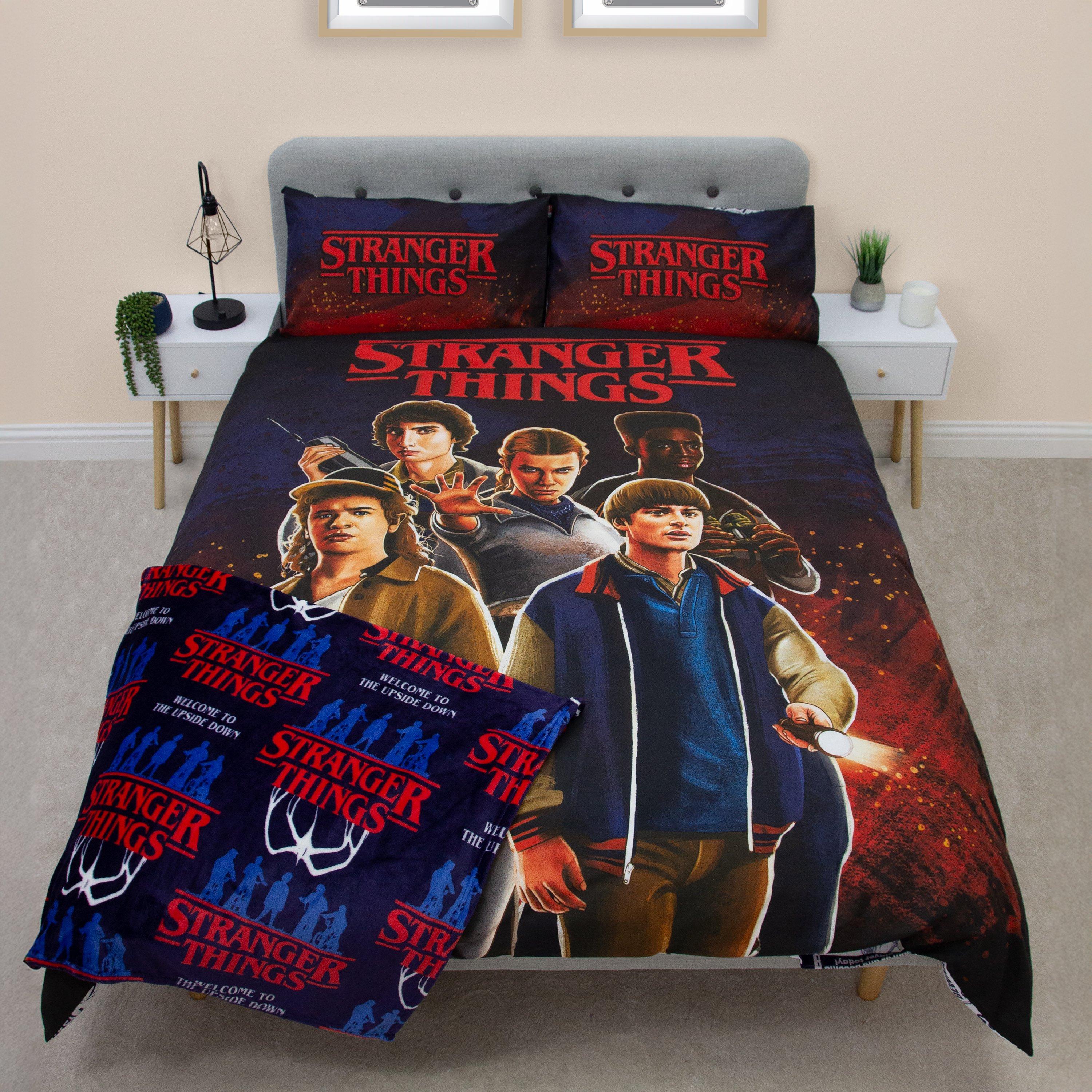 Multi - Stranger Things - Stranger Things Flames Double Panel Duvet - 1