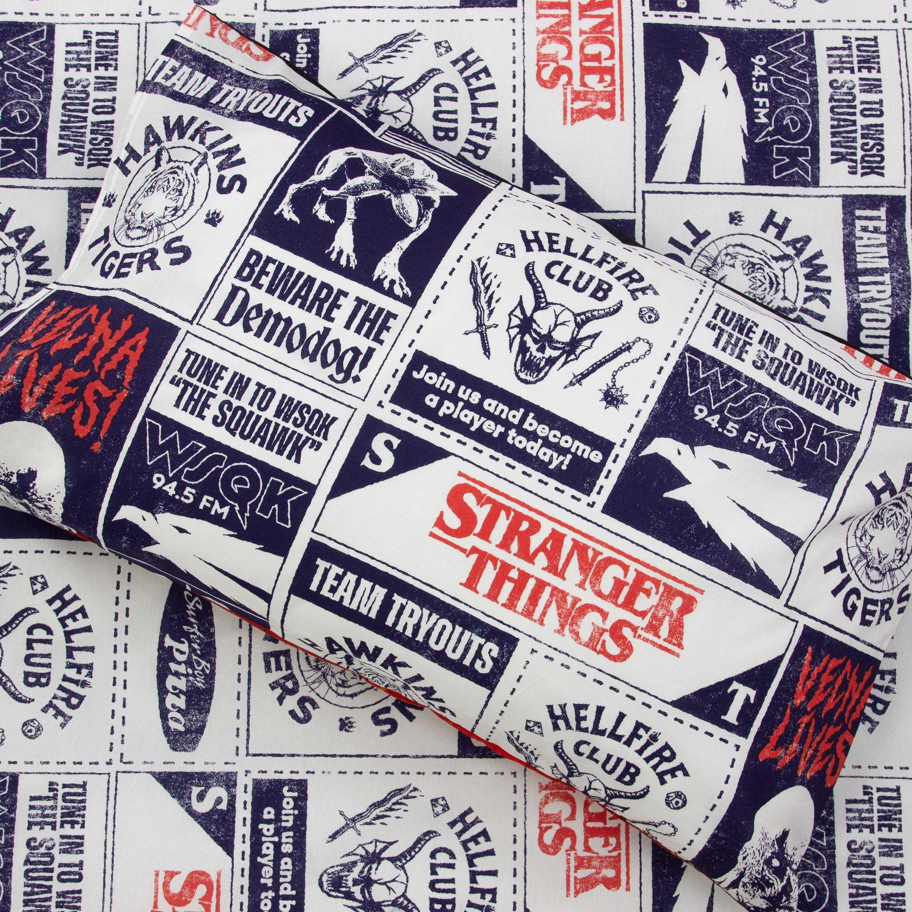 Multi - Stranger Things - Stranger Things Flames Double Panel Duvet - 3