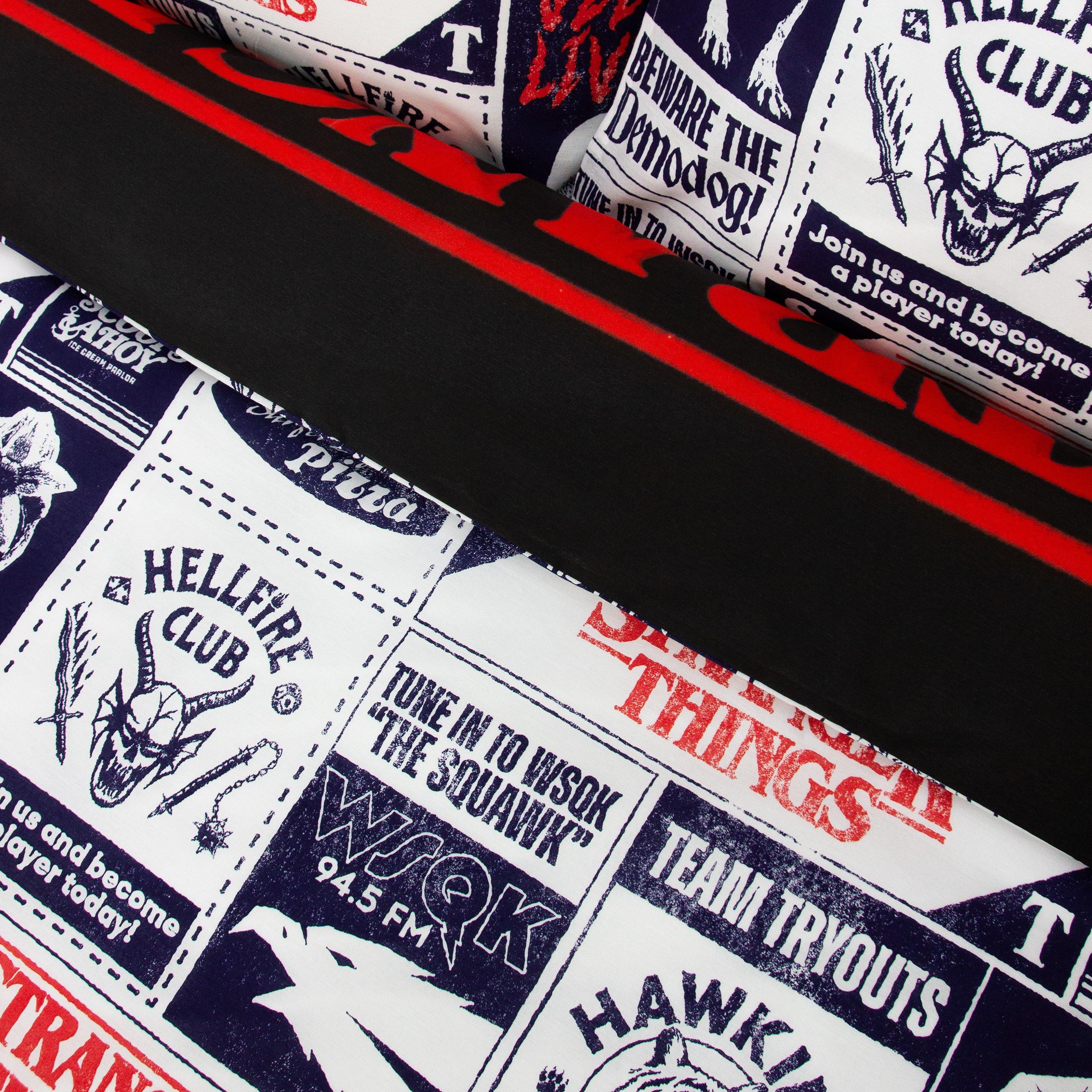 Multi - Stranger Things - Stranger Things Flames Double Panel Duvet - 5