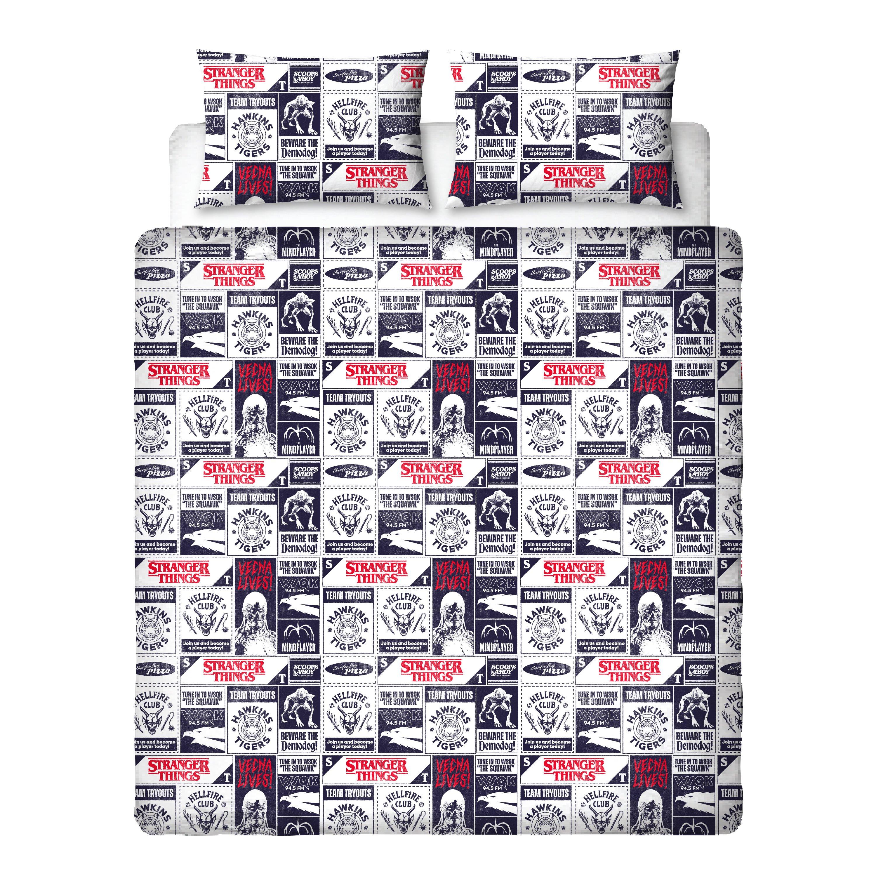 Multi - Stranger Things - Stranger Things Flames Double Panel Duvet - 8