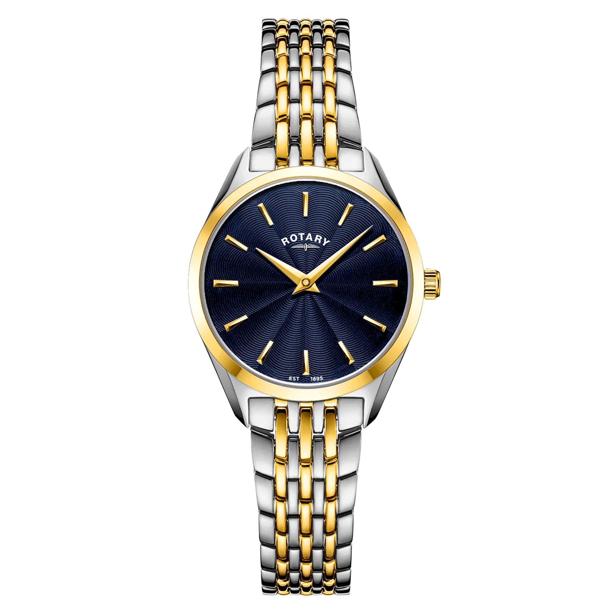 Rotary Women's Ultra Slim Two Tone Ss Bracelet Wat - Silver & Gold