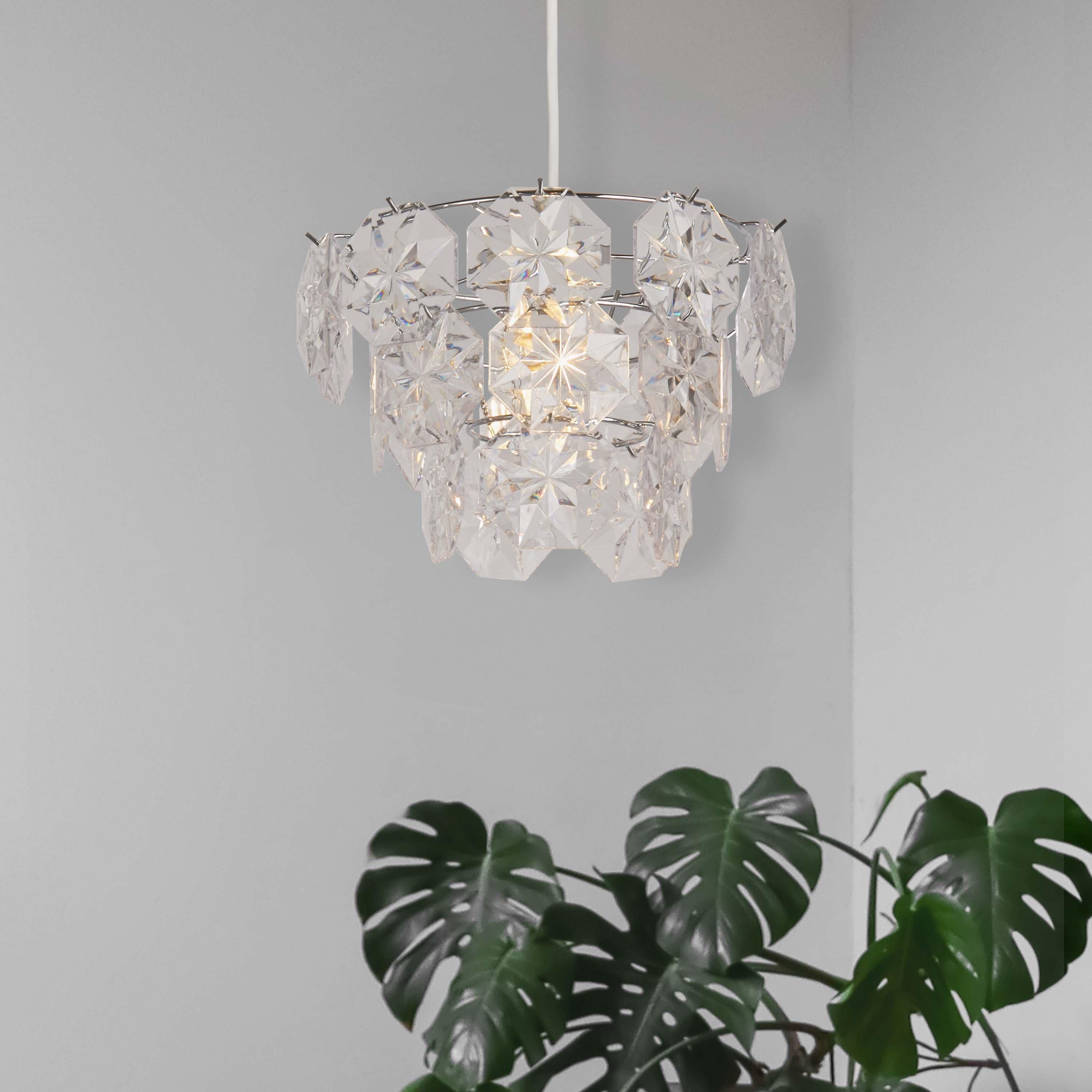 Lighting Collection  Clear Acrylic Shade Non-Elec - Chrome