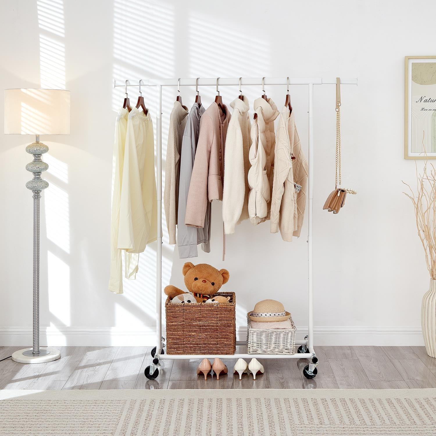 White - House of Home - White Heavy Duty Clothes rail - 3