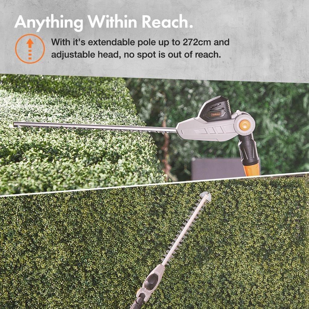 Grey - VonHaus - VonHaus - 40V Cordless Pole Hedge Trimmer - 3
