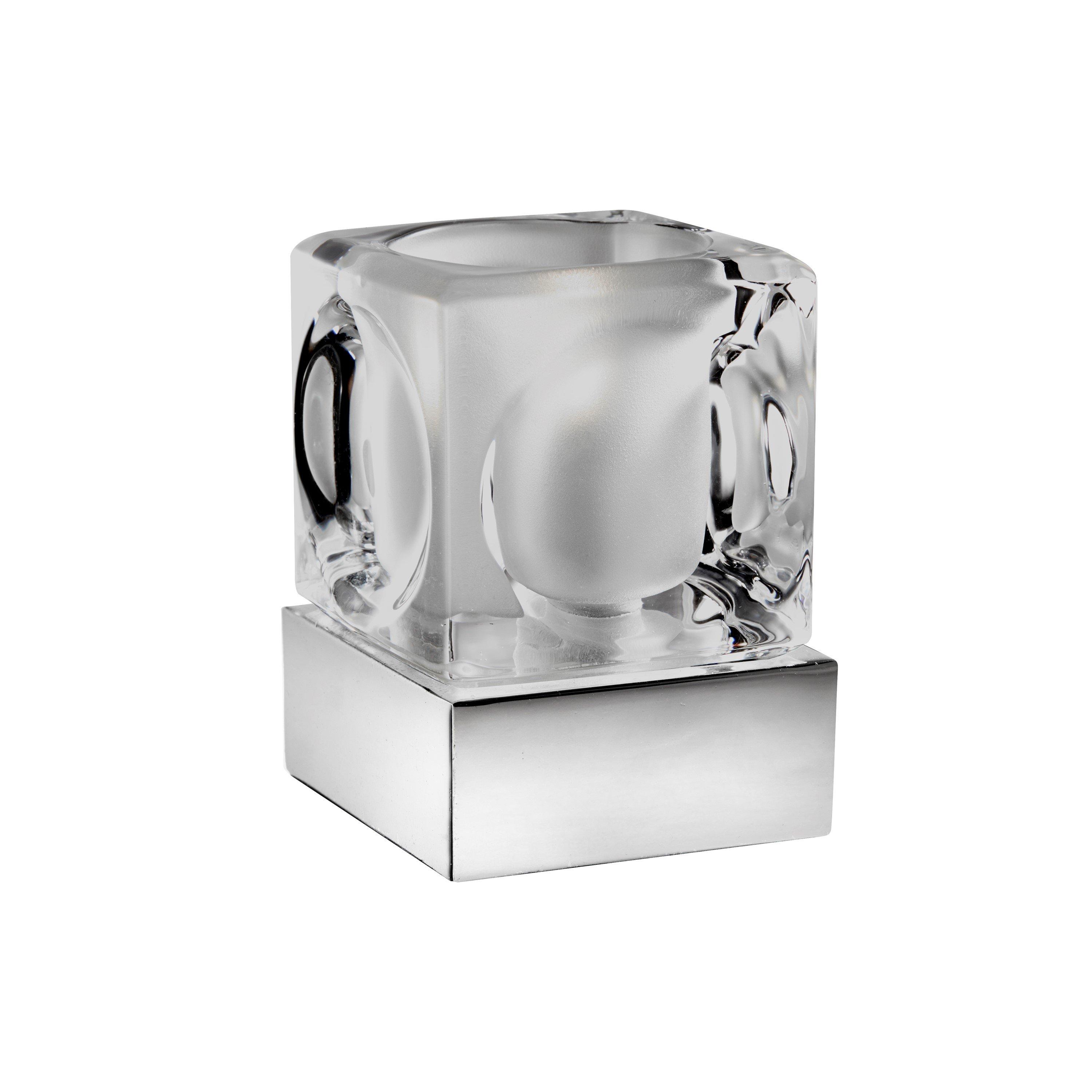 Chrome - Lighting Collection - Touch Lamp - Ice Cube Glass Shade Lamp - 3