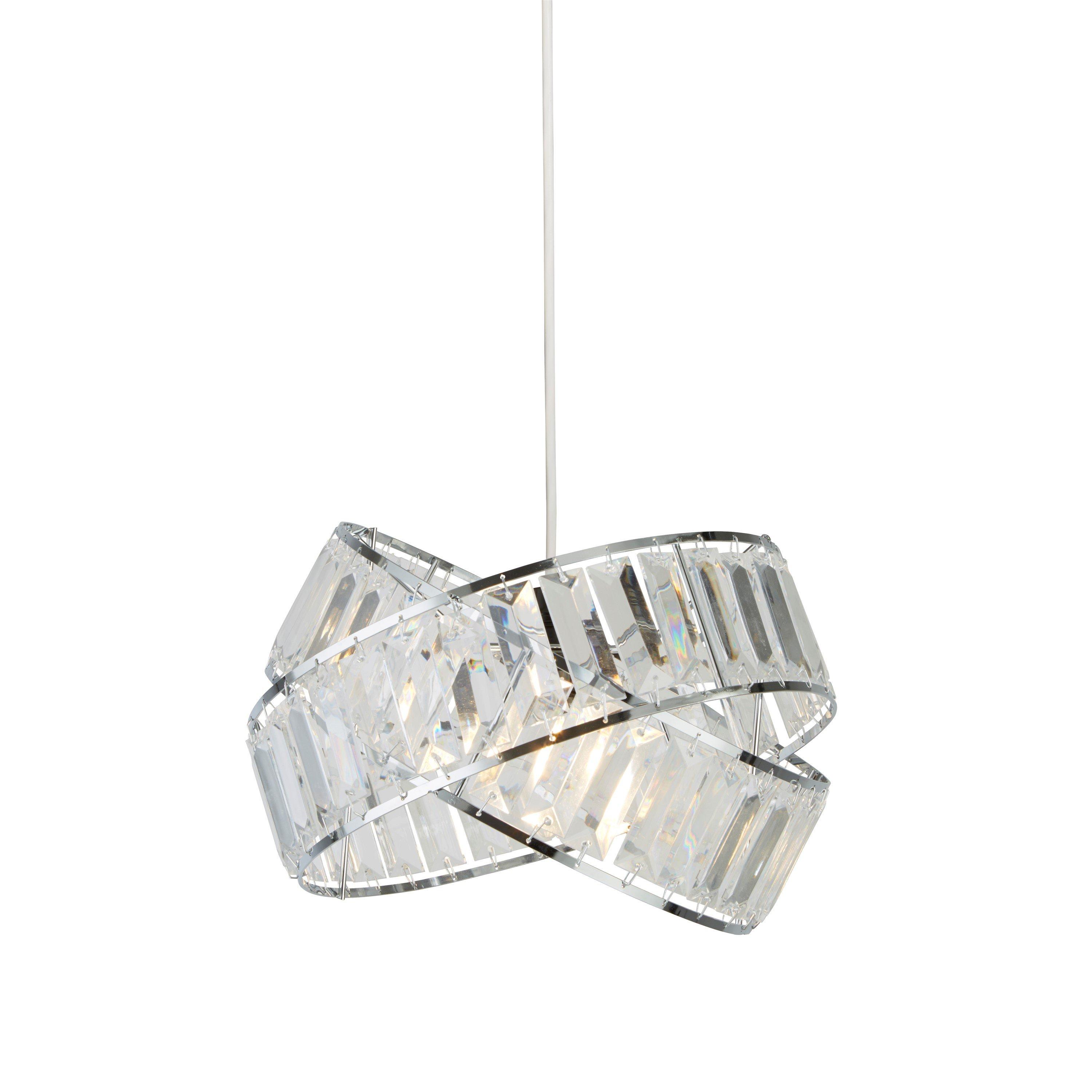 Chrome - Lighting Collection - 2 Band Chrome & Clear Acrylic Non-Elec Shade - 2