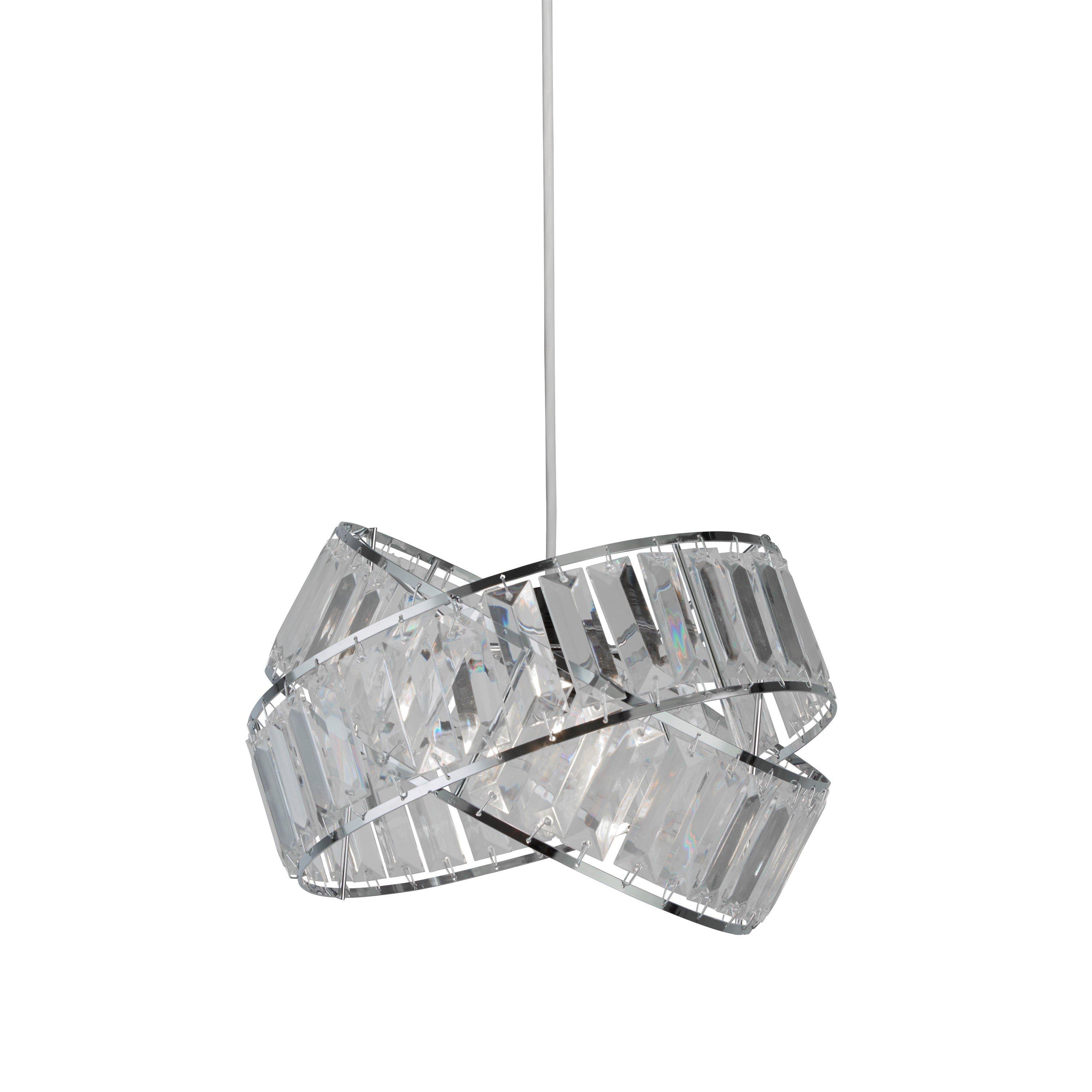 Chrome - Lighting Collection - 2 Band Chrome & Clear Acrylic Non-Elec Shade - 3