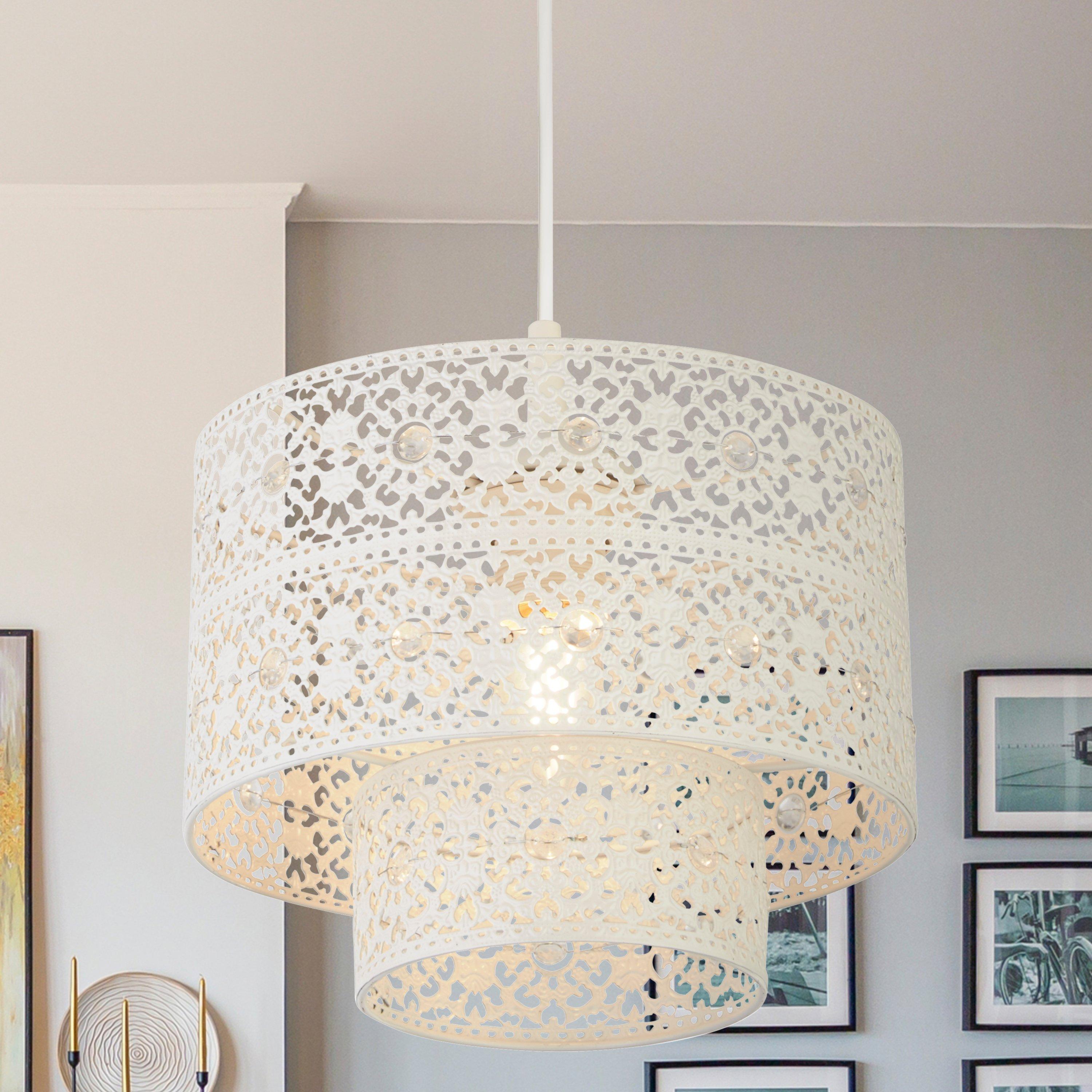 Cream - Lighting Collection - Cream Painted Double Layer Easy Fit - 1