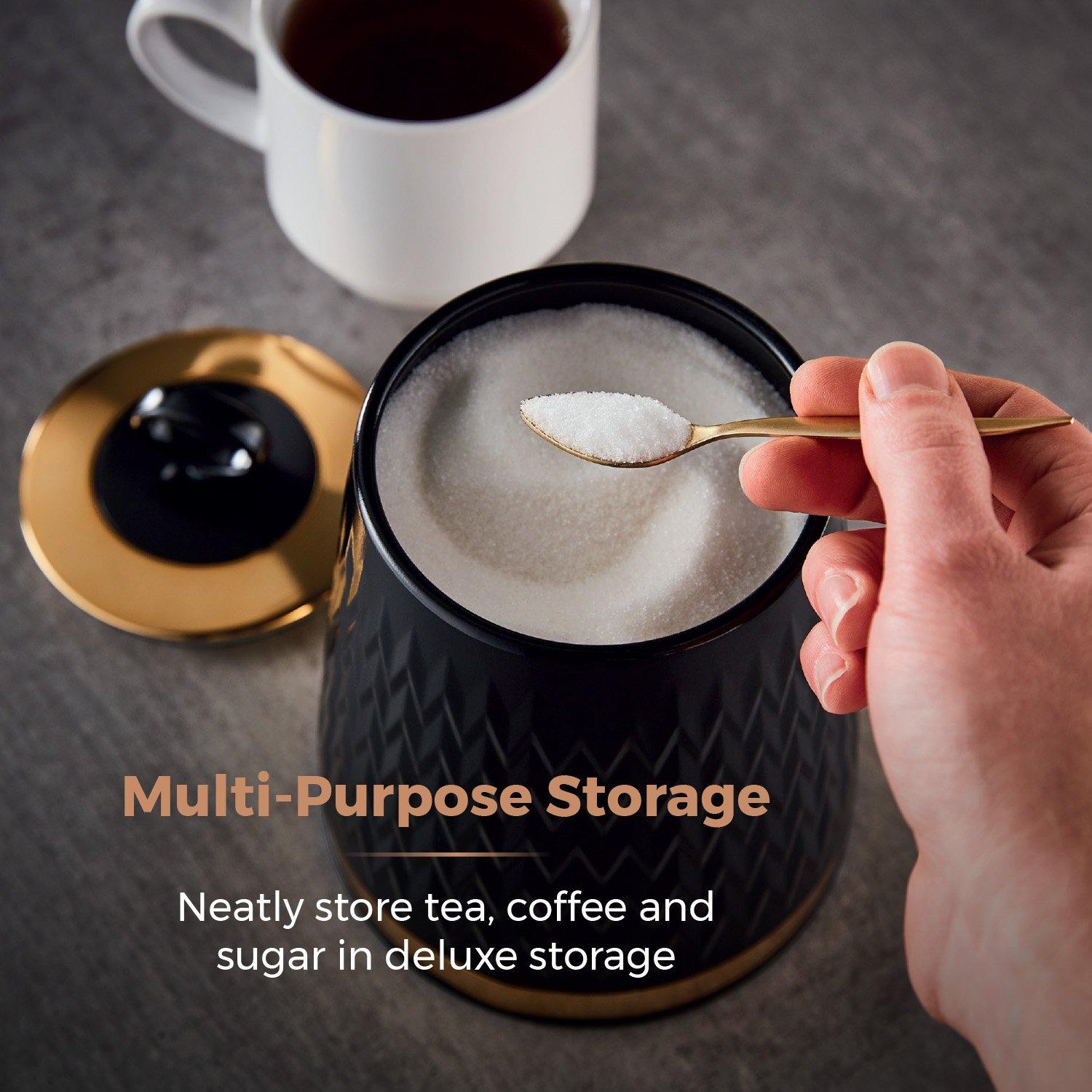 Black - Tower - Empire Set Of 3 Canisters - 3