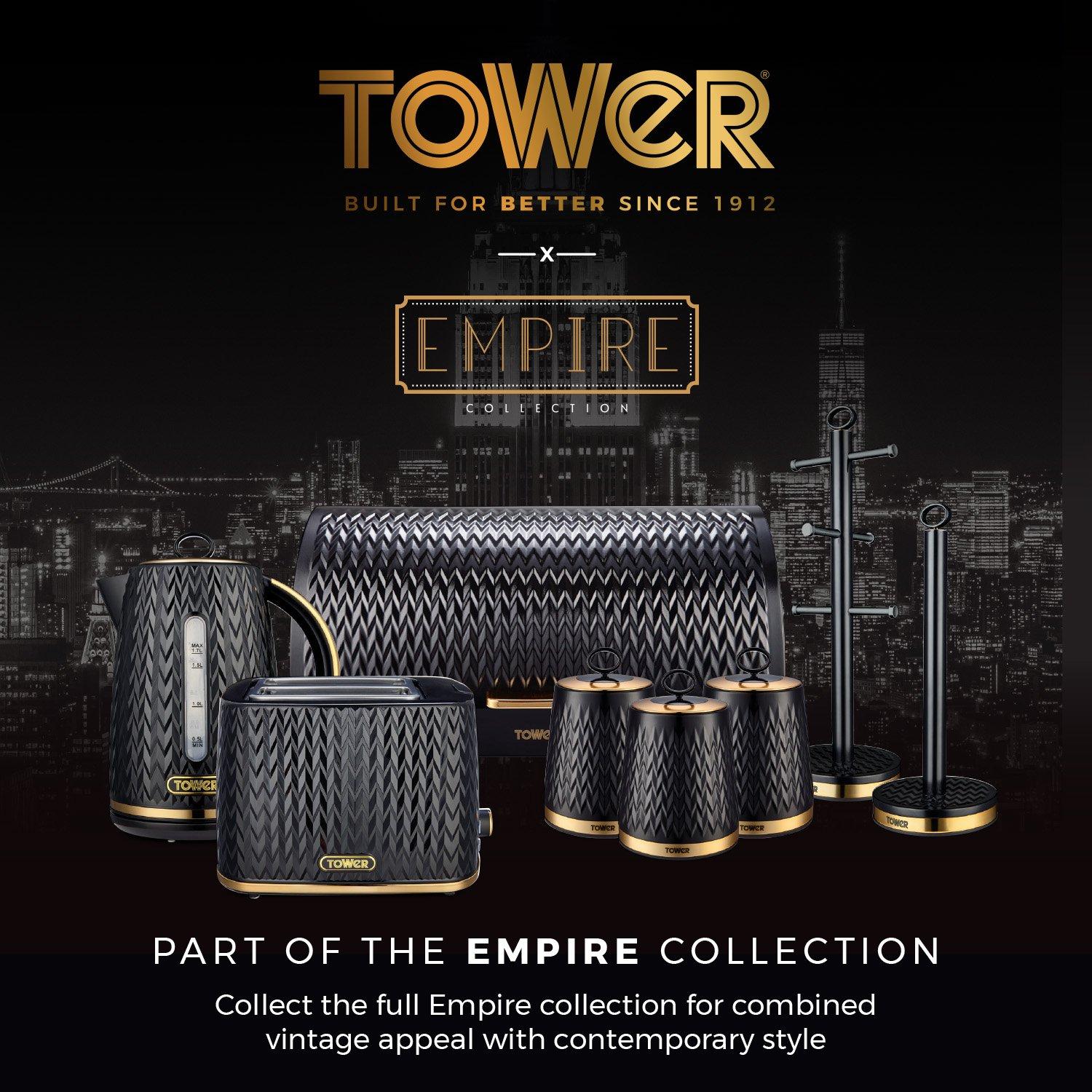 Black - Tower - Empire Set Of 3 Canisters - 6