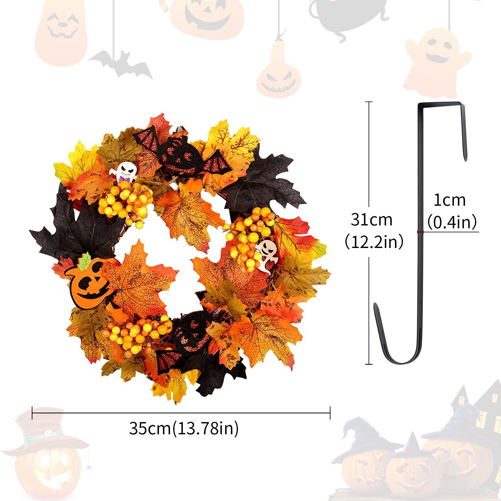 Orange/Black - LIFE IDEAS - Lighted Halloween Door Wreath - 2
