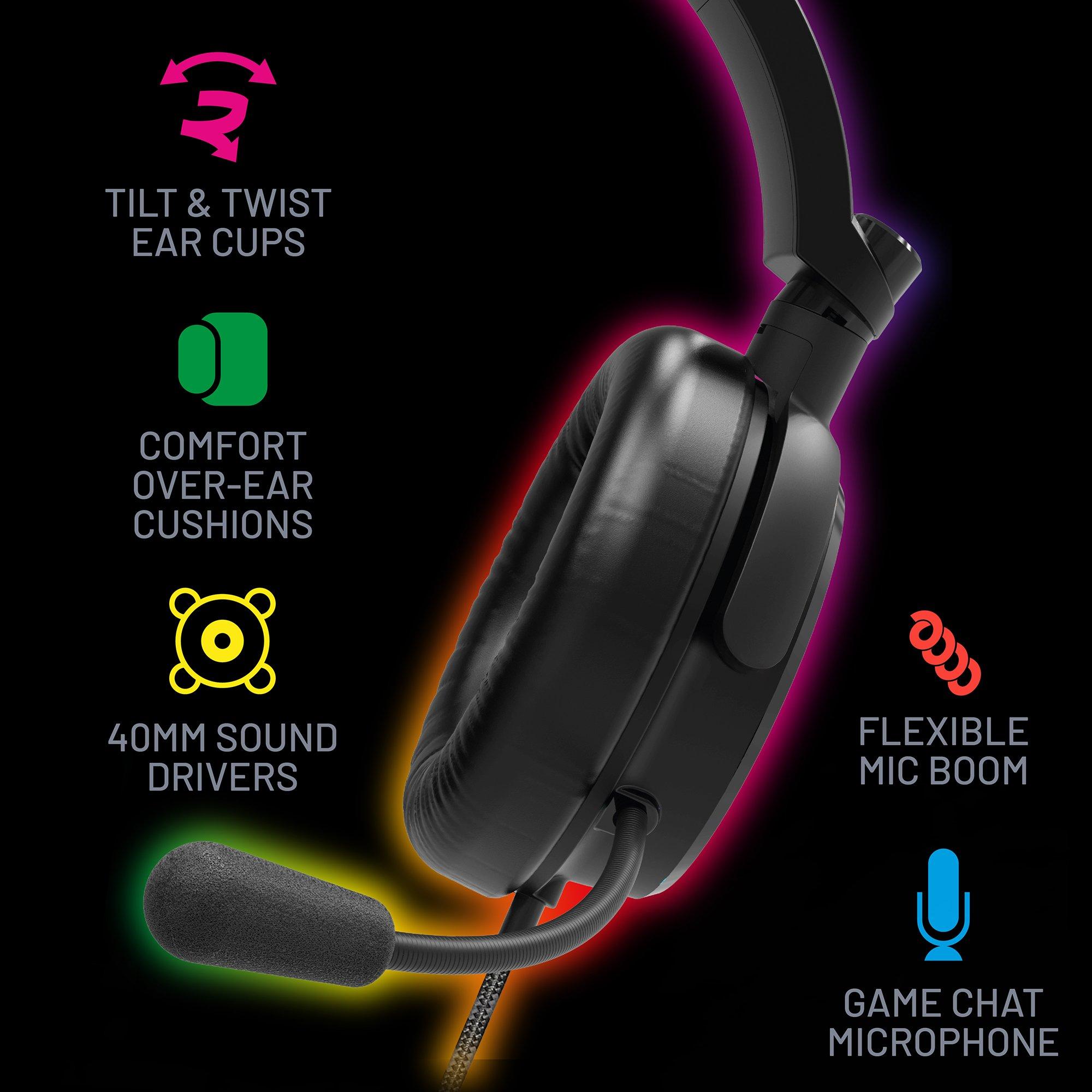 LightUp - Stealth - C6-100 LED Light-Up Gaming Headset PS4 PS5 Xbox One Series S Series X Switch PC & mobile - 5