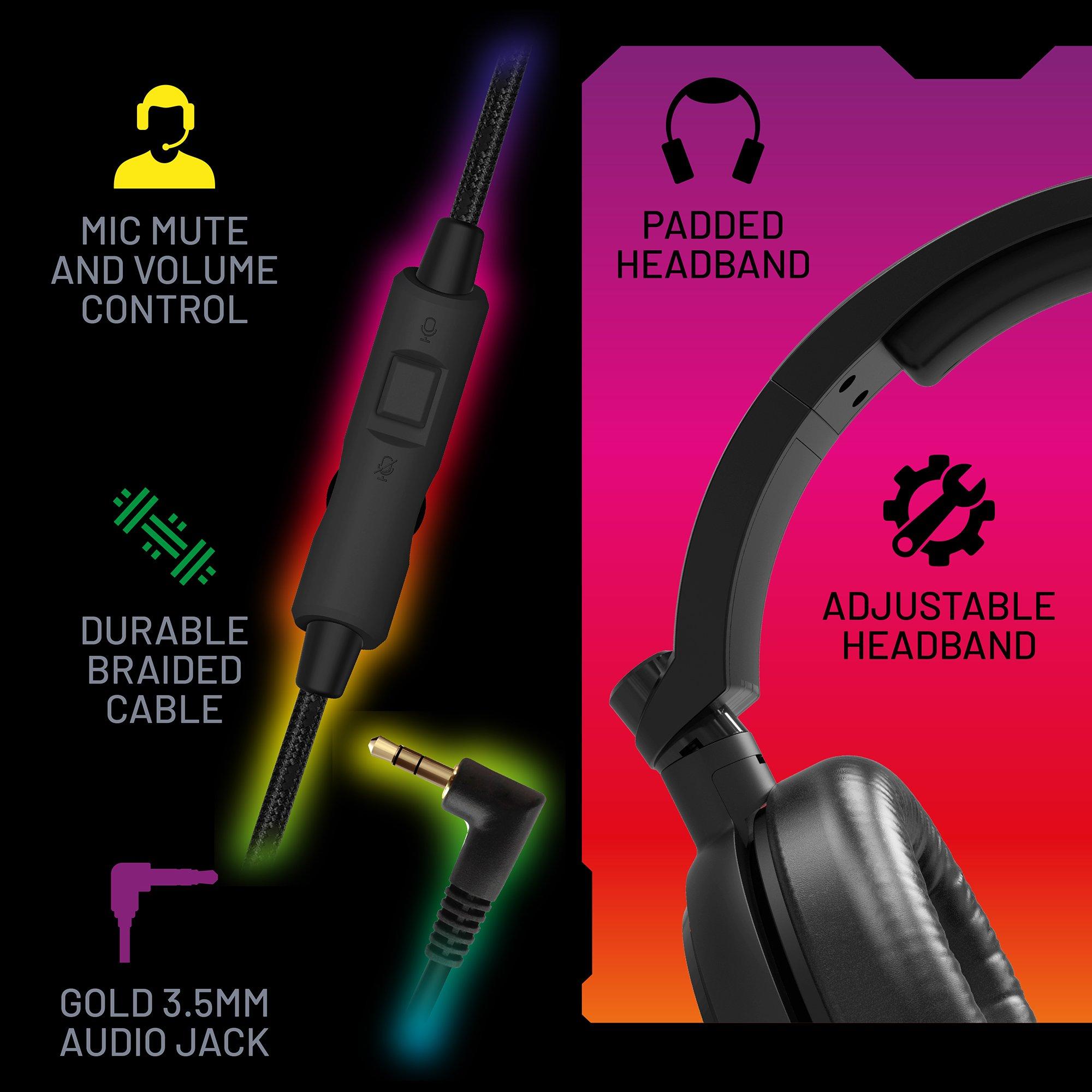 LightUp - Stealth - C6-100 LED Light-Up Gaming Headset PS4 PS5 Xbox One Series S Series X Switch PC & mobile - 7
