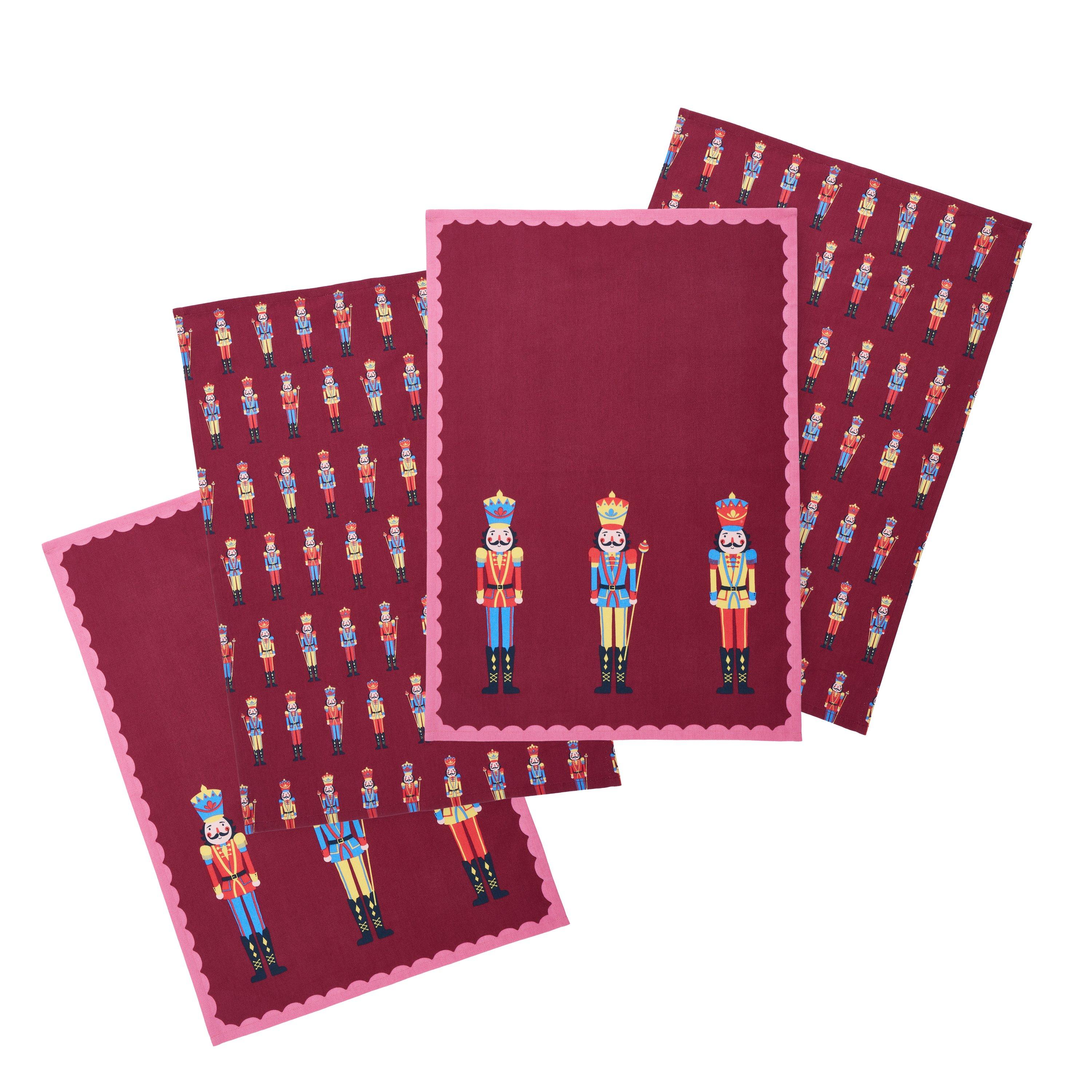 Plum - Catherine Lansfield - Christmas Nutcracker Kitchen Tea Towel Pack of 4 - 3