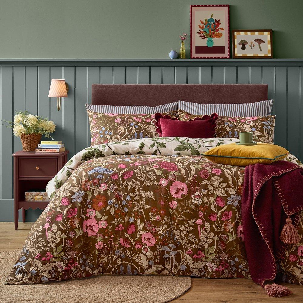 Chocolate - Furn - Forest Bloom Reversible Duvet Sets - 1